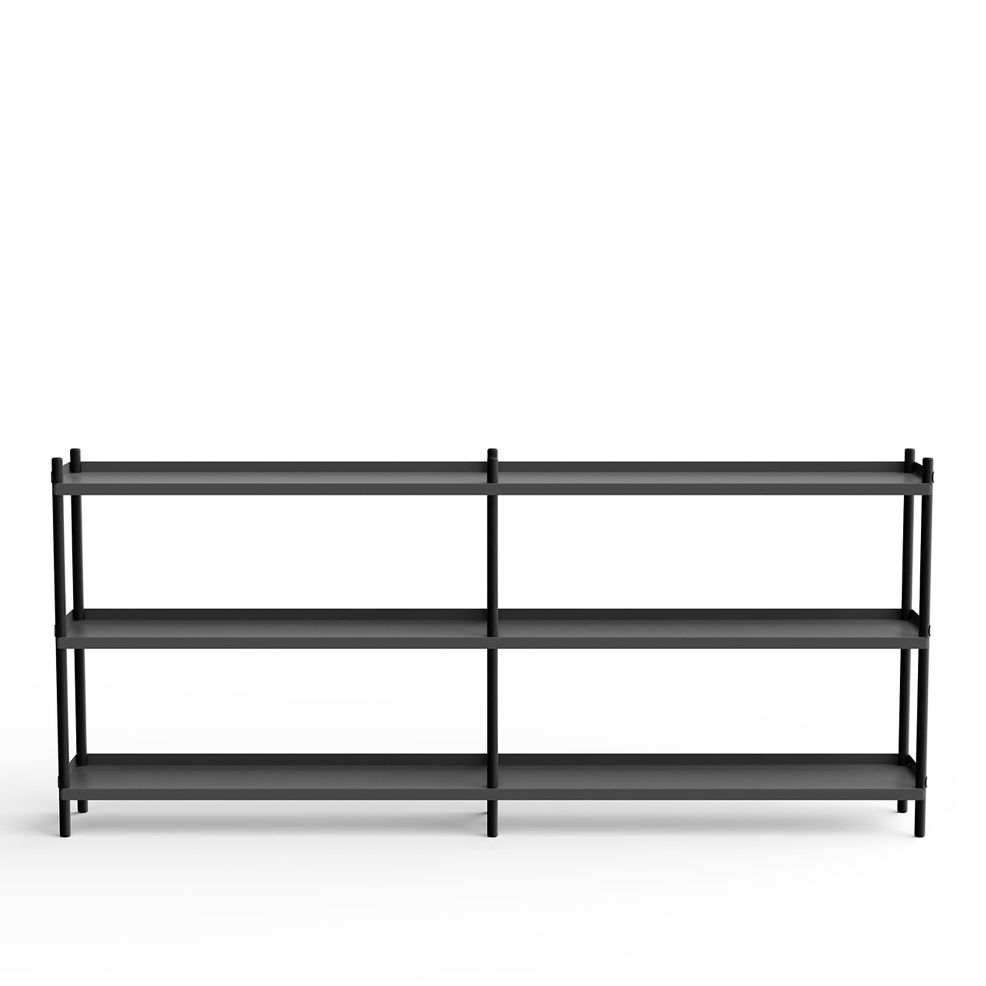 NINE - BOLT Shelving 2000 - 3 shelves Oak Black Anthracite - Hyller & Hyllesystemer - Lennart Ebert - Svart - Metall/Tre