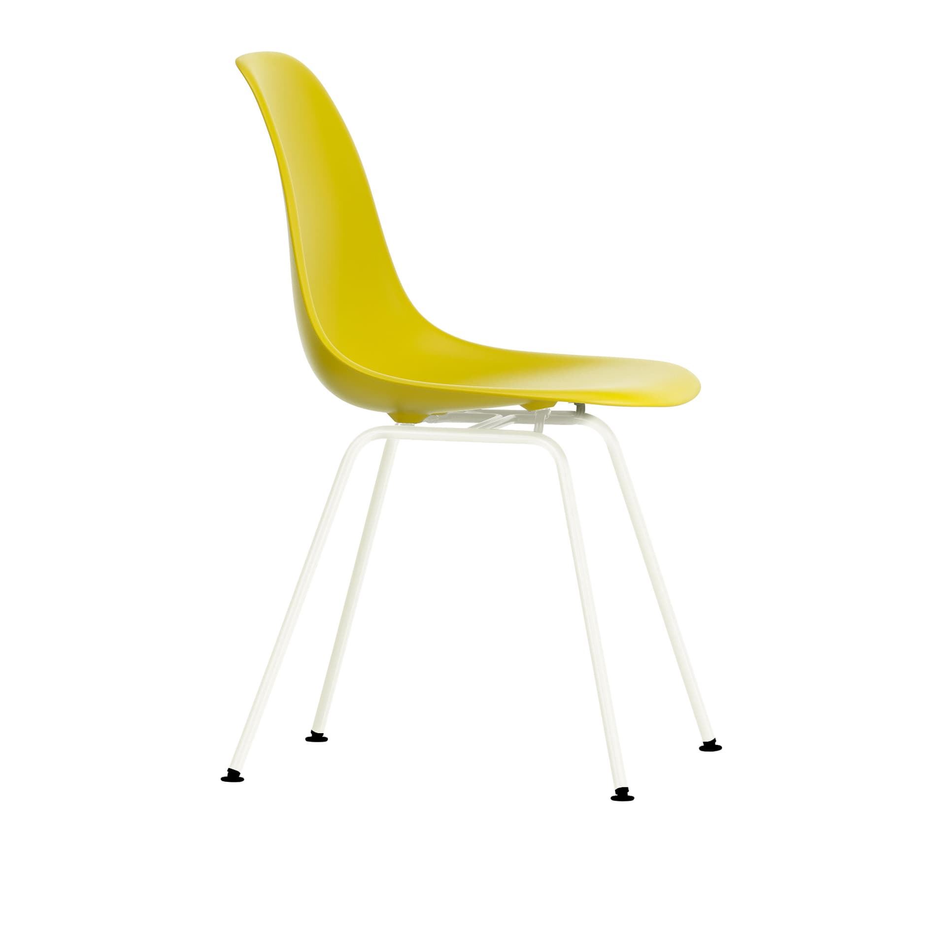 Vitra - Eames Plastic Chair DSX - 34 Mustard - White Base - Spisestoler - Charles & Ray Eames - Gul - Metall/Plast