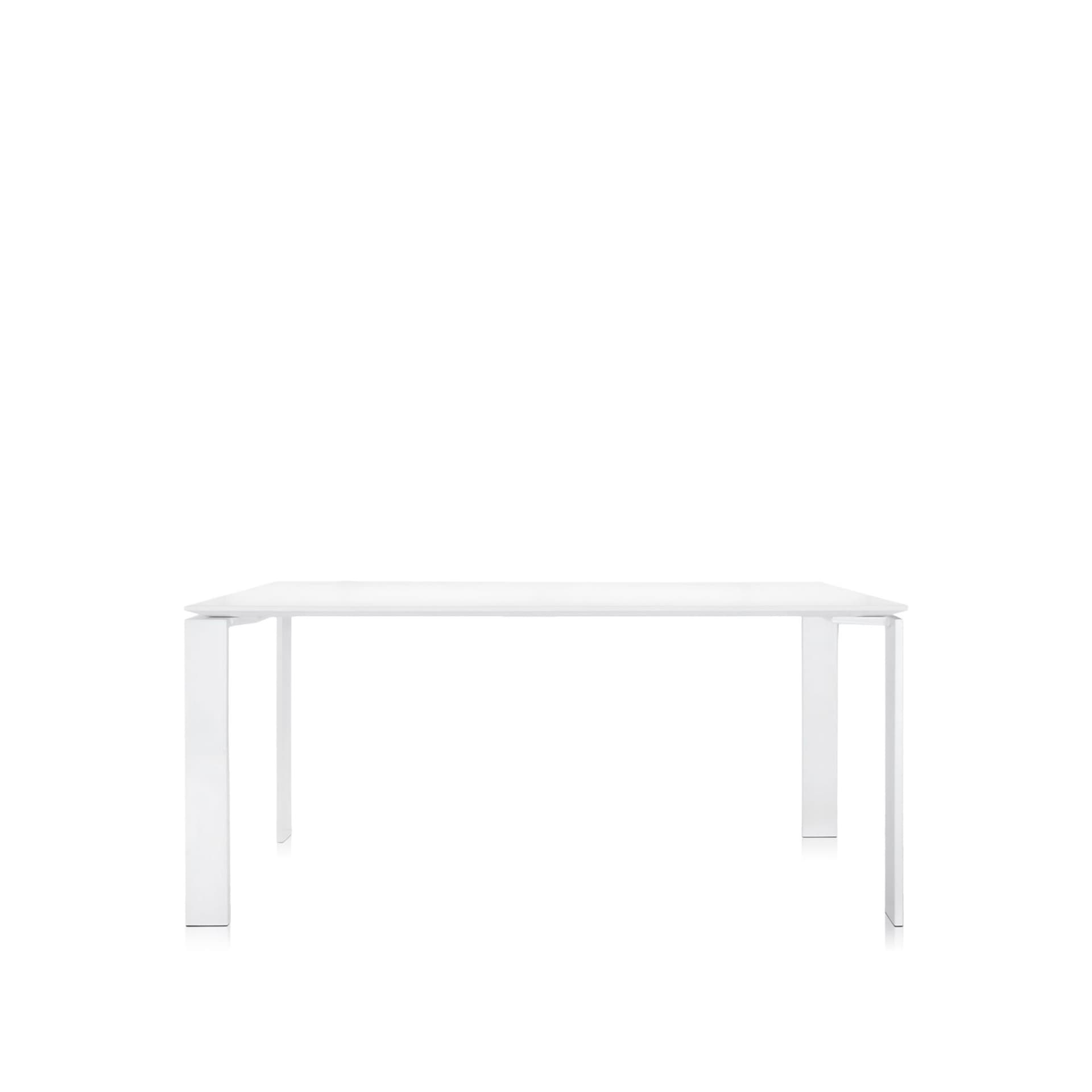 Kartell - Four Table 4522 158x79, White/White, Scratch-Proof Laminate - Spisebord - Ferruccio Laviani - Hvit - Laminat/Metall