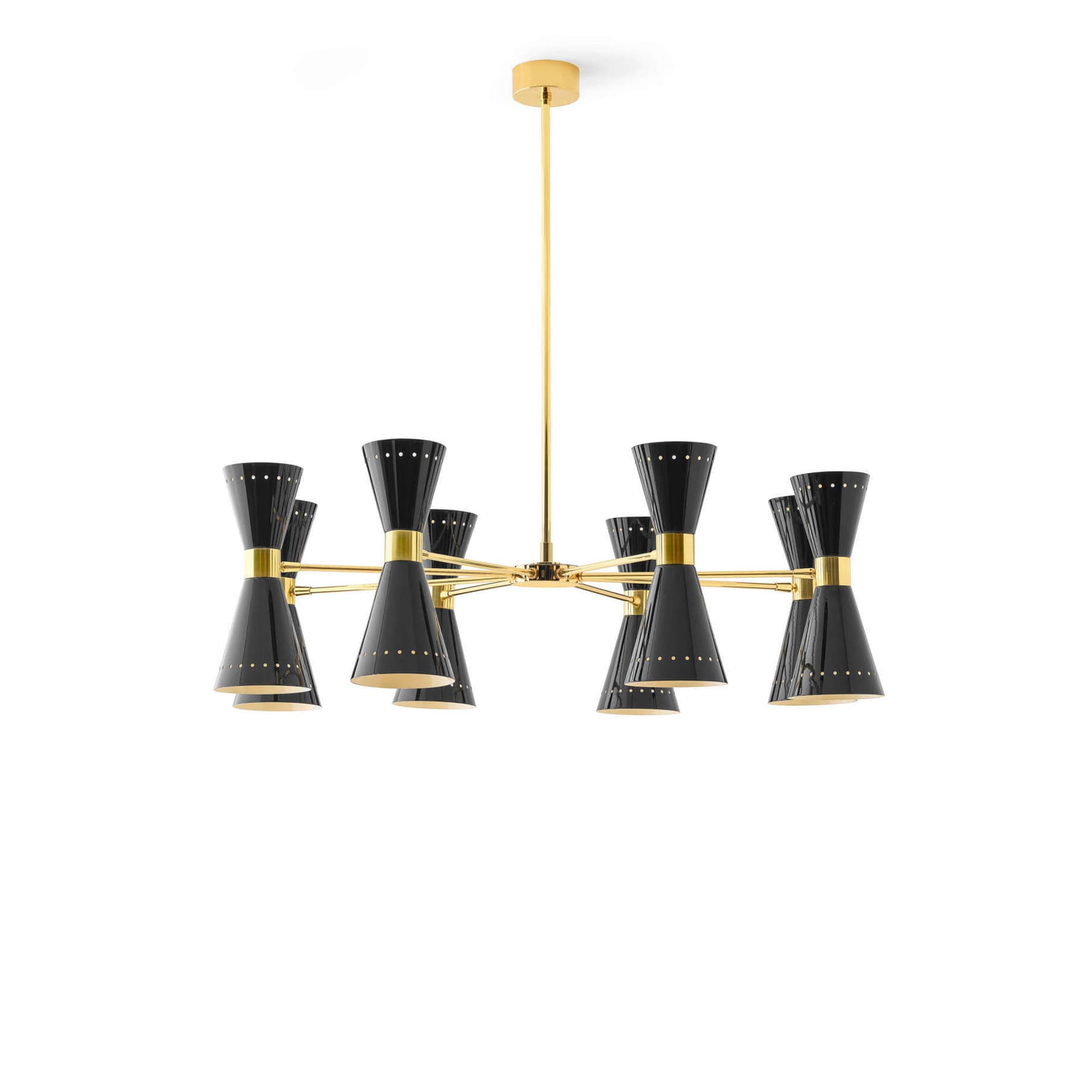 Stilnovo - Megafono pendellampe, svart, Ø 100 cm, 16-flg.