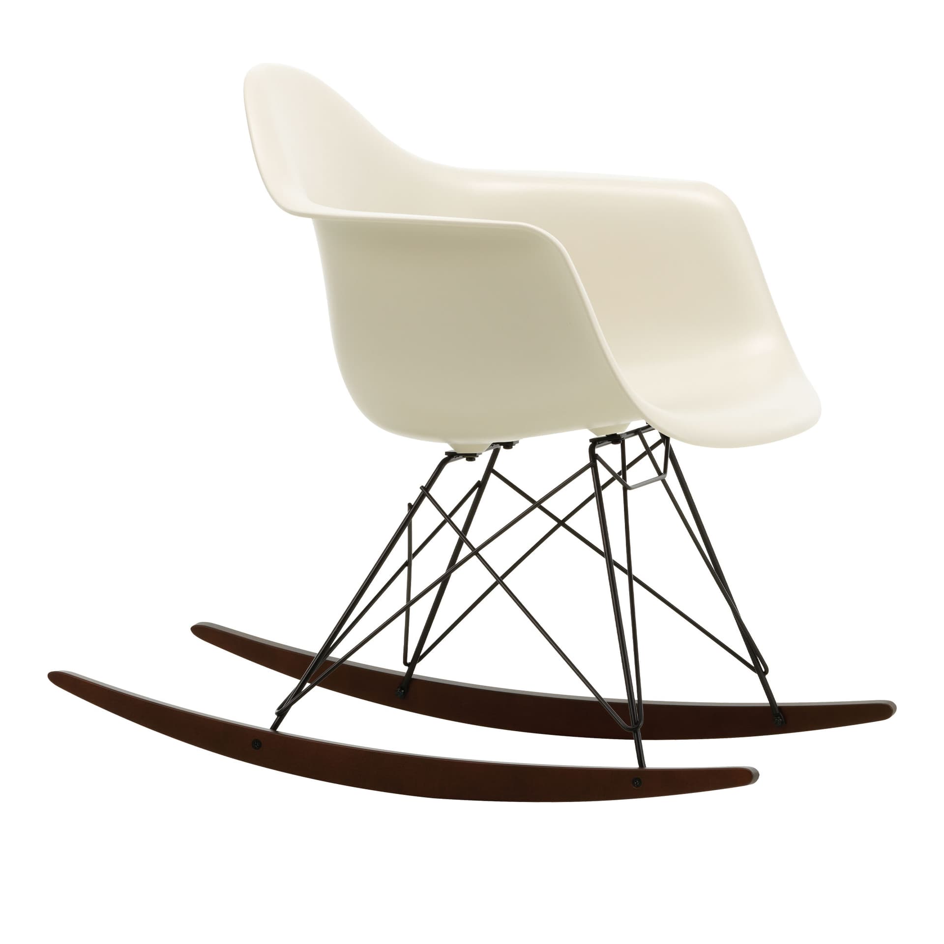 Vitra - Eames Plastic Armchair RAR - 11 Pebble - Basic Dark Base - Dark Maple - Lenestoler - Charles & Ray Eames - Hvit - Metall/Tre/Plast