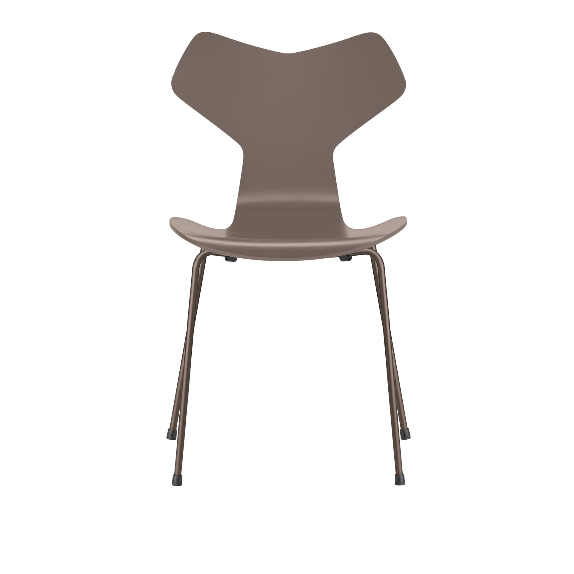 Fritz Hansen - 3130 Grand Prix, Lackad, Deep Clay, Underrede Brown Bronze - Spisestoler - Arne Jacobsen - Beige - Metall/Tre