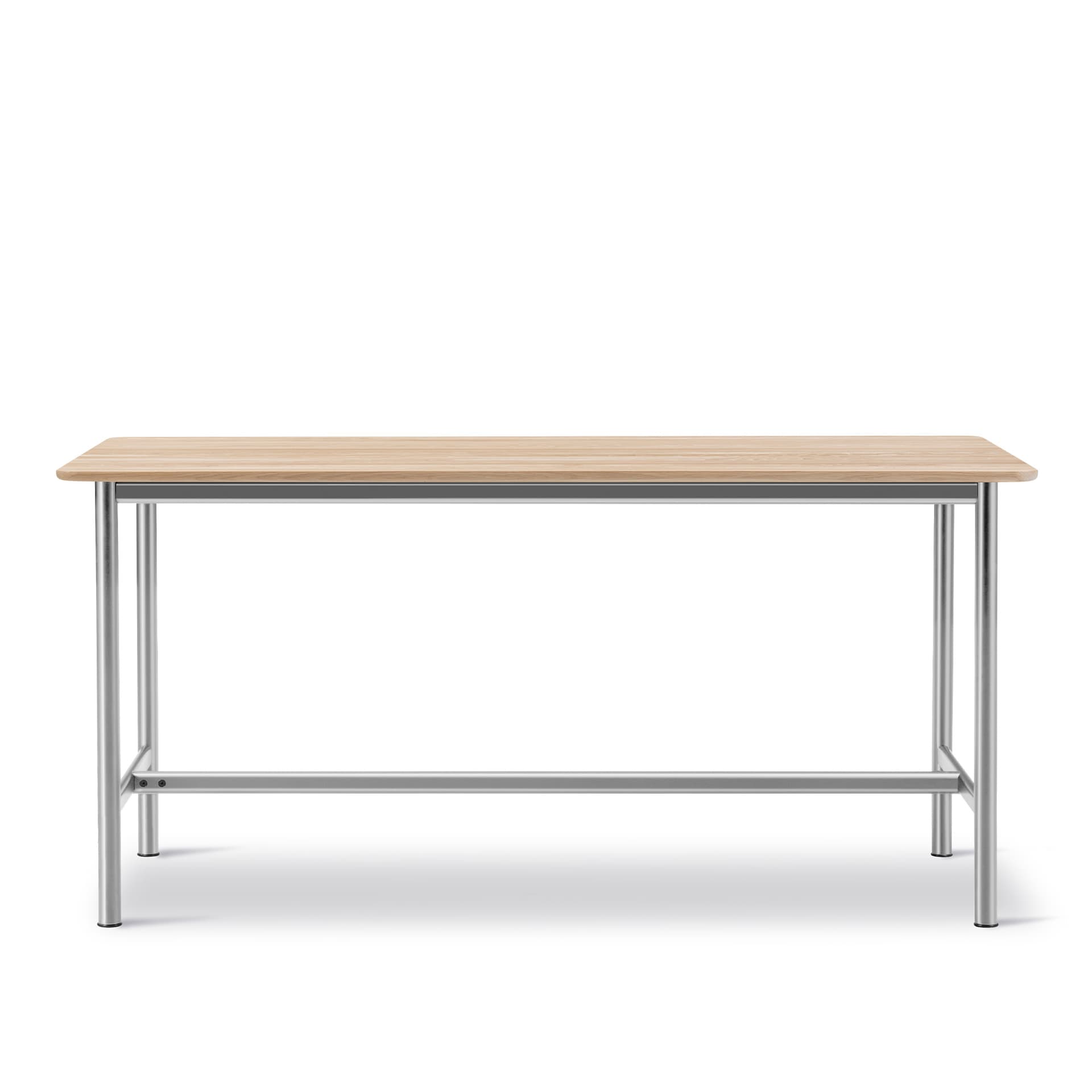 Fredericia Furniture - Plan Table - Table 200 x 100 cm - height 105 cm - Oak light oil - Rounded edge - Brushed steel - Skrivebord - Edward Barber & Jay Osgerby - Tre farget - Tre