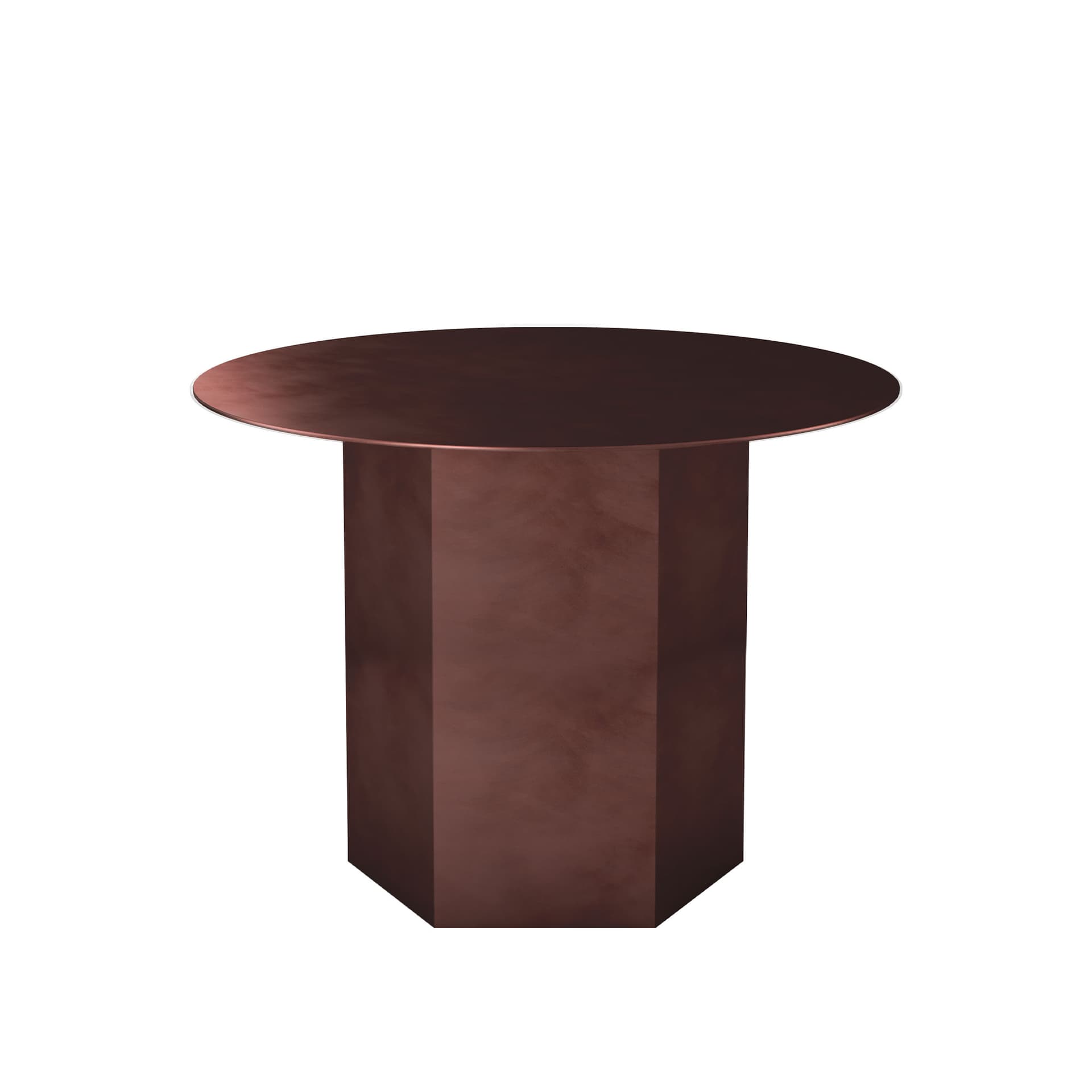 Gubi - Epic Coffee Table Round Ø60 Steel, Earthy Red - Sofabord - GamFratesi - Rød - Metall