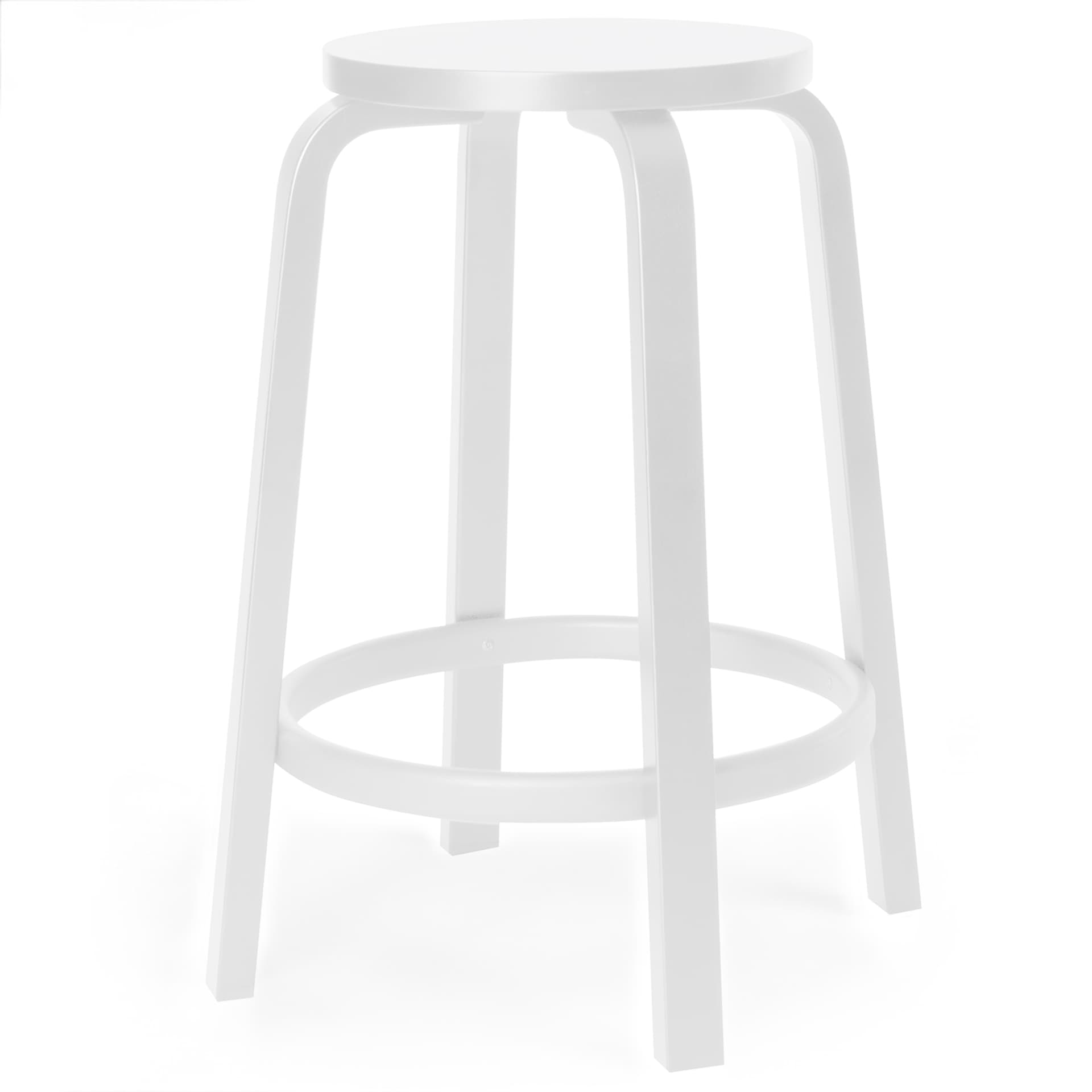Artek - Barstol 64, 65 cm, Helt vitlackad - Barstoler & barkrakker - Alvar Aalto - Hvit - Tre