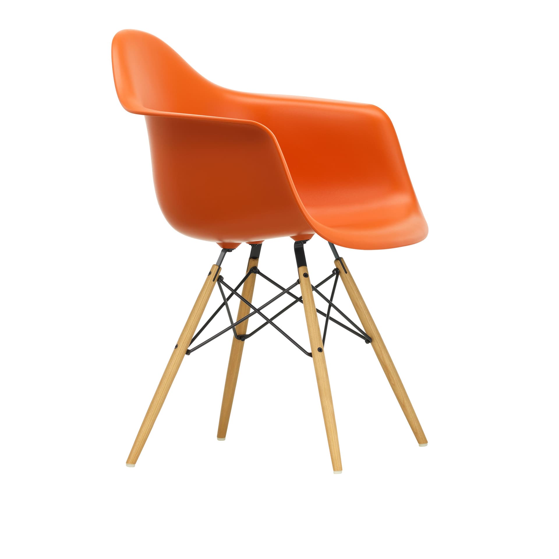 Vitra - Eames Plastic Armchair DAW - 43 Rusty Orange - Ash Honey Tone - Spisestoler - Charles & Ray Eames - Oransje - Metall/Tre/Plast