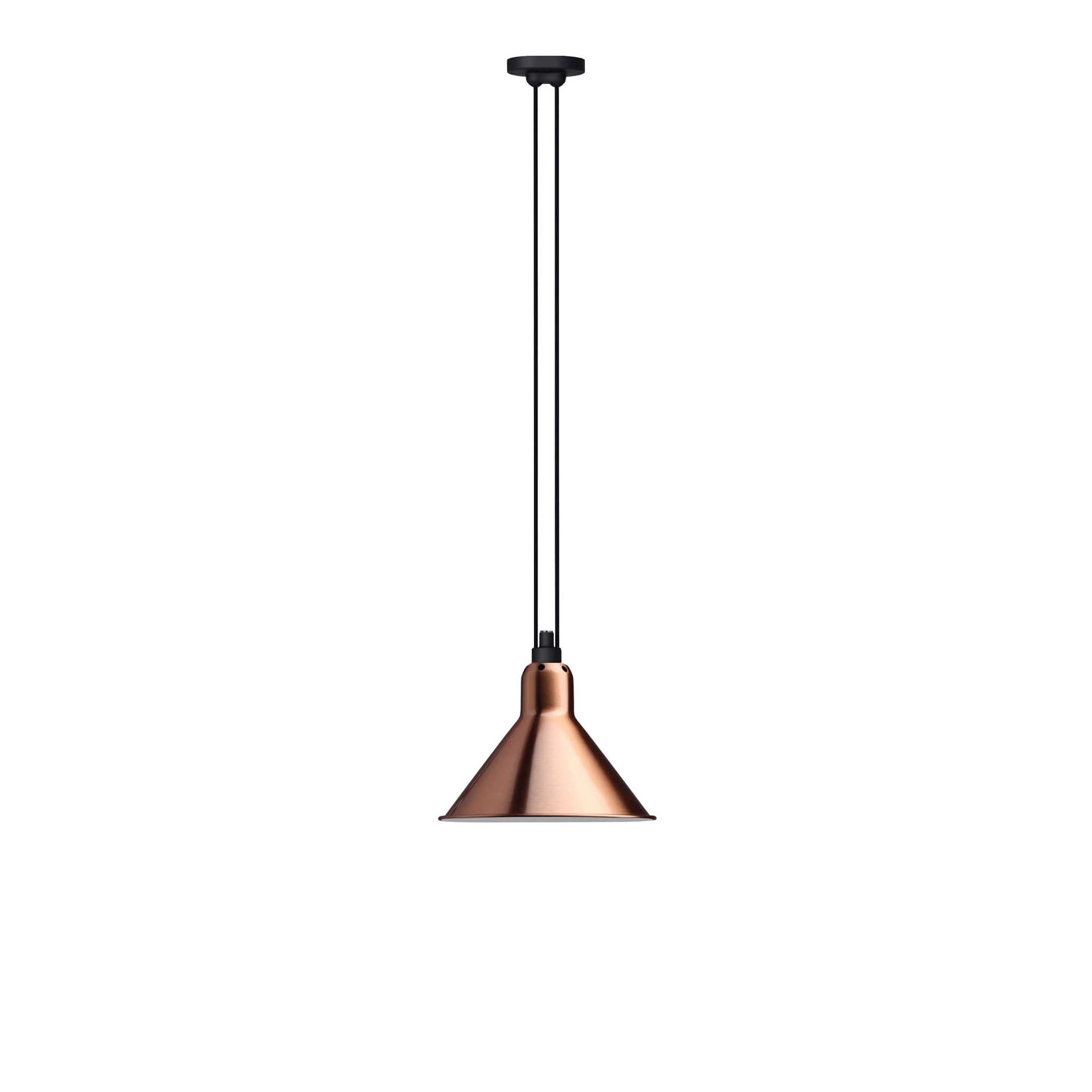 Lampe Gras - 322 L Pendel Konisk Kobber/Hvit