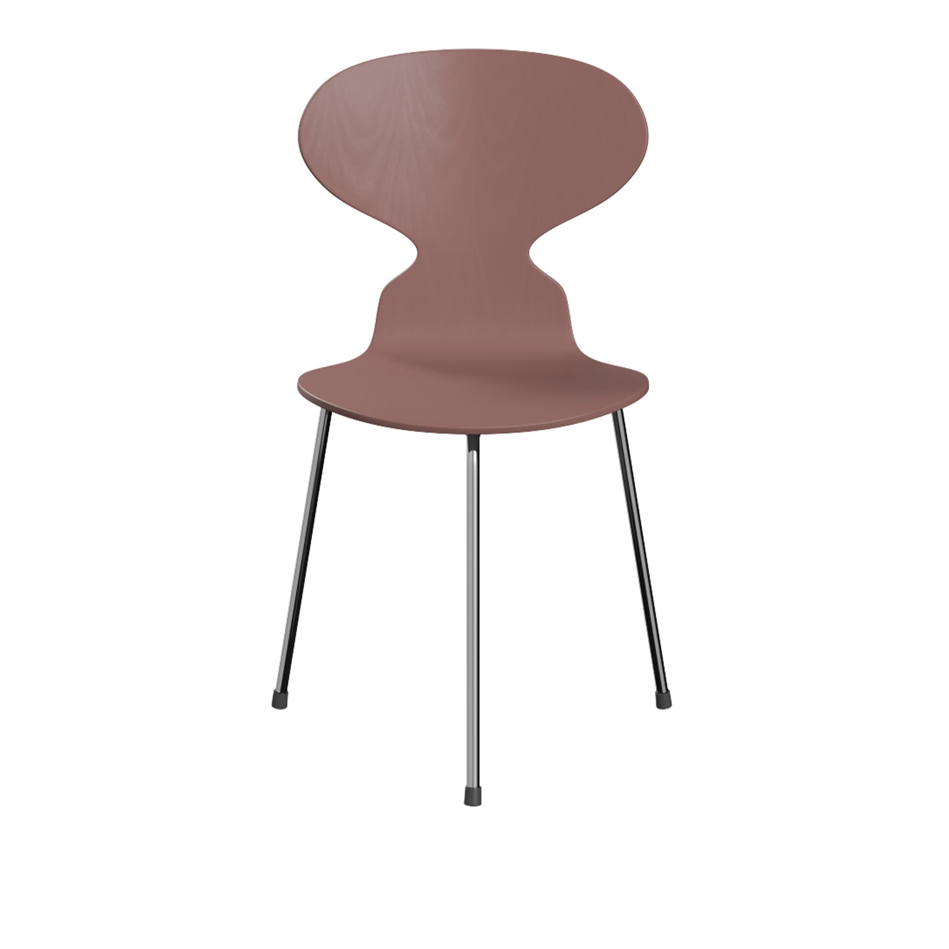 Fritz Hansen - Ant 3100 farget asketrefinér stålstativ krom wild rose - Spisestoler - Arne Jacobsen - Rosa - Metall/Tre