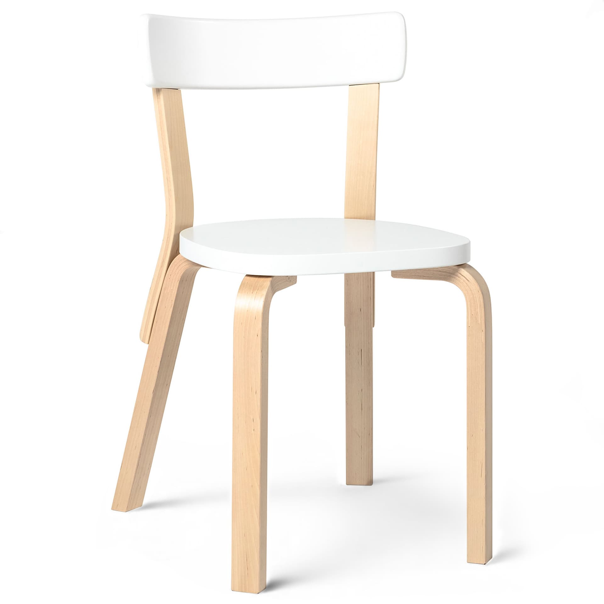 Artek - Stol 69 - Klarlackad björk/Vitlackad björk - Spisestoler - Alvar Aalto