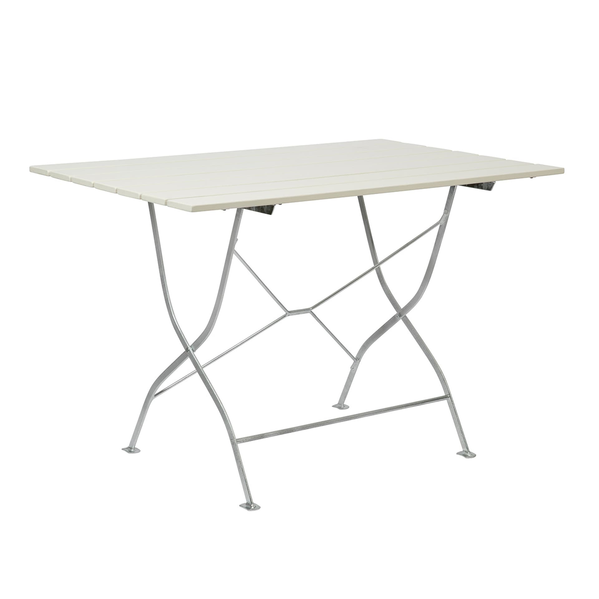 Grythyttan Stålmöbler - Bryggeribord 110x70 - Vitlackad Ek / Varmförzinkat Stativ - Utendørs spisebord - Hvit - Metall/Tre