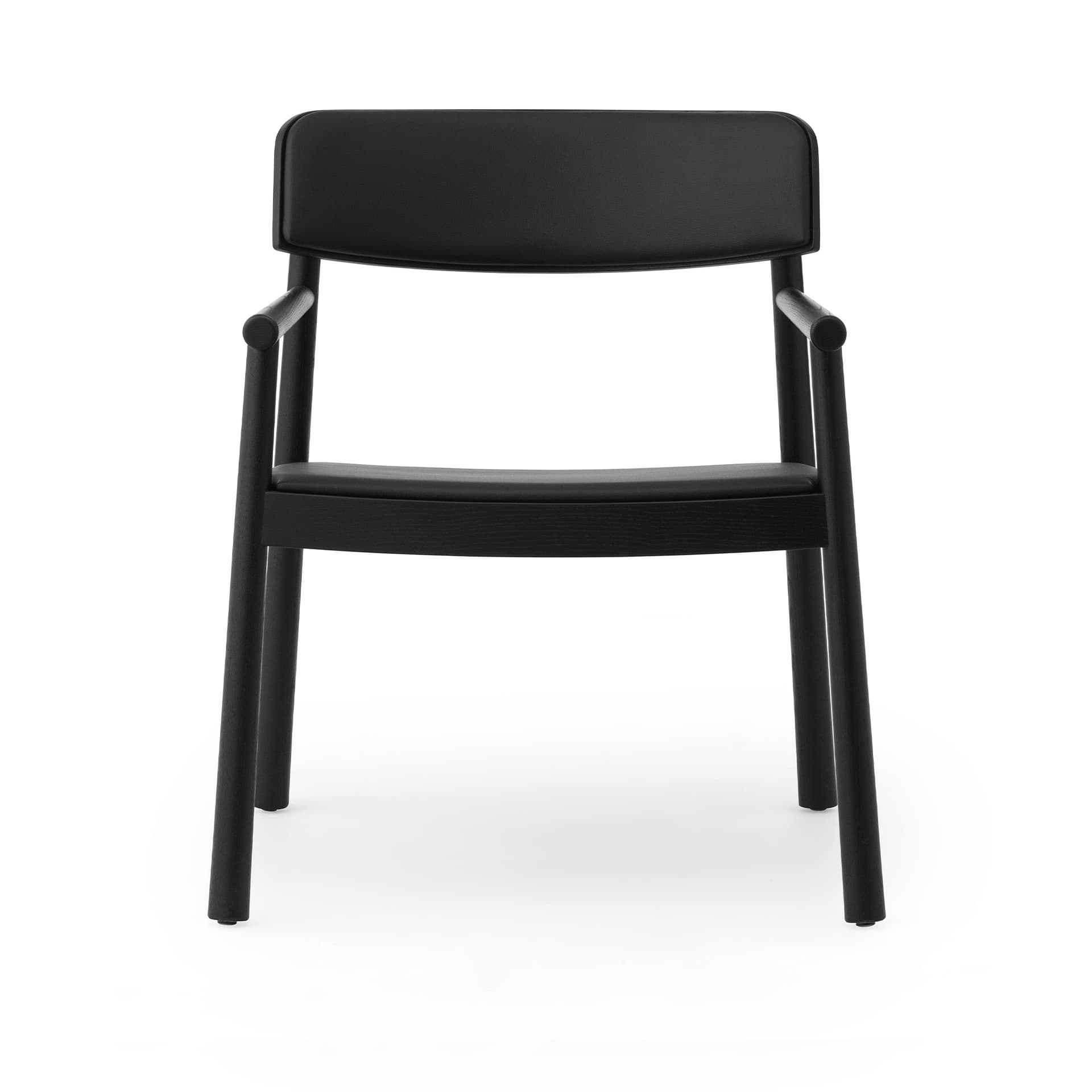 Normann Copenhagen - Timb Lounge Armchair Upholstery Black/ Ultra Leather Black - Lenestoler - Simon Legald - Svart - Lær/Tre/Plast