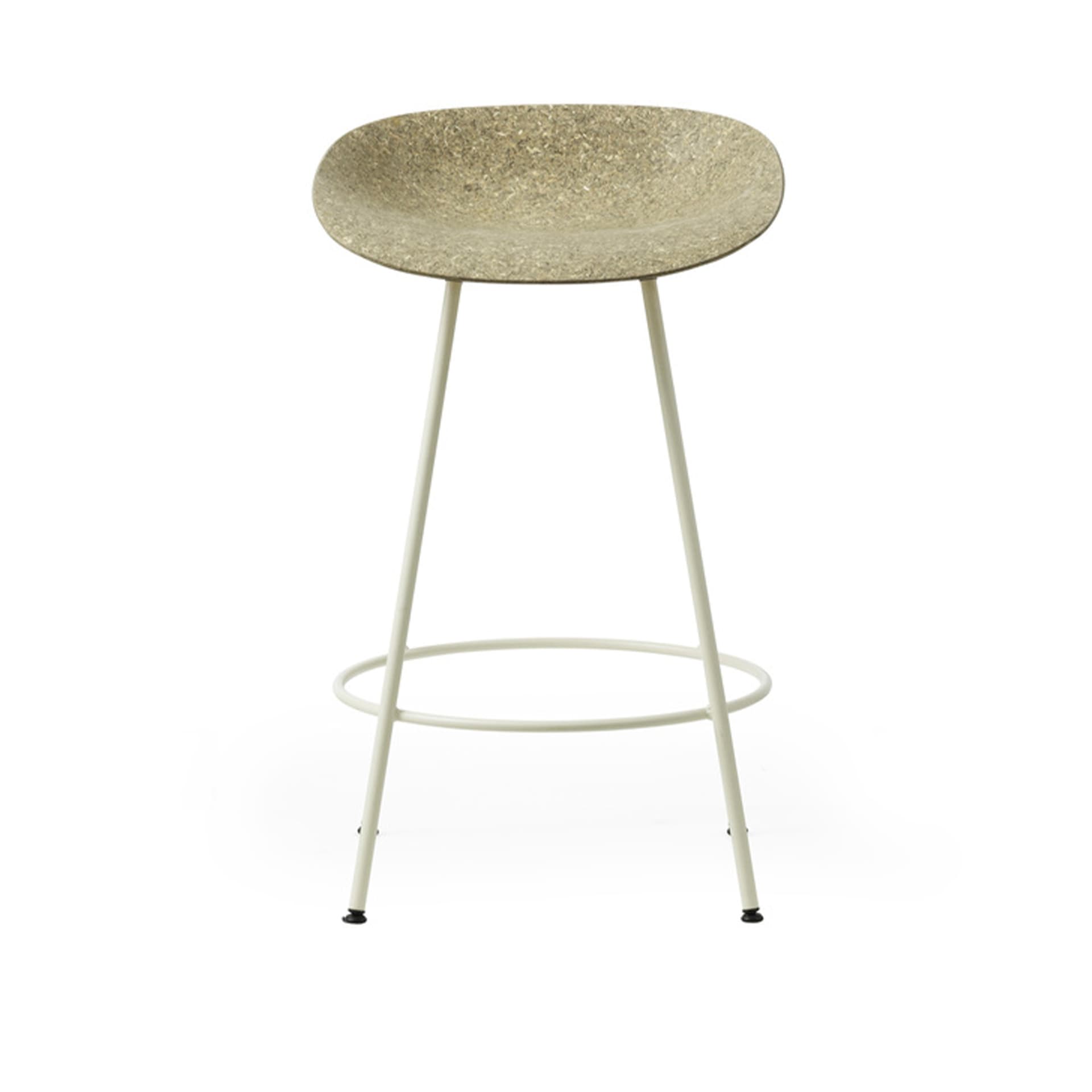 Normann Copenhagen - Mat Barstool 65 cm Cream Steel Seaweed - Spisestoler - Foersom & Hiort-Lorenzen - Beige - Naturlig materiale/Metall