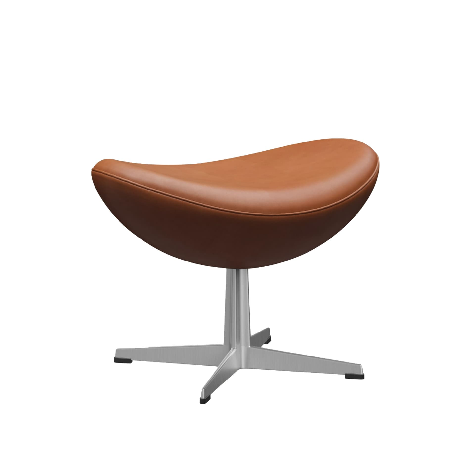 Fritz Hansen - 3127 Ägget Fotpall Läder Grace, Walnut - Skamler & Taburetter - Arne Jacobsen - Brun - Lær/Metall/Syntetisk materiale