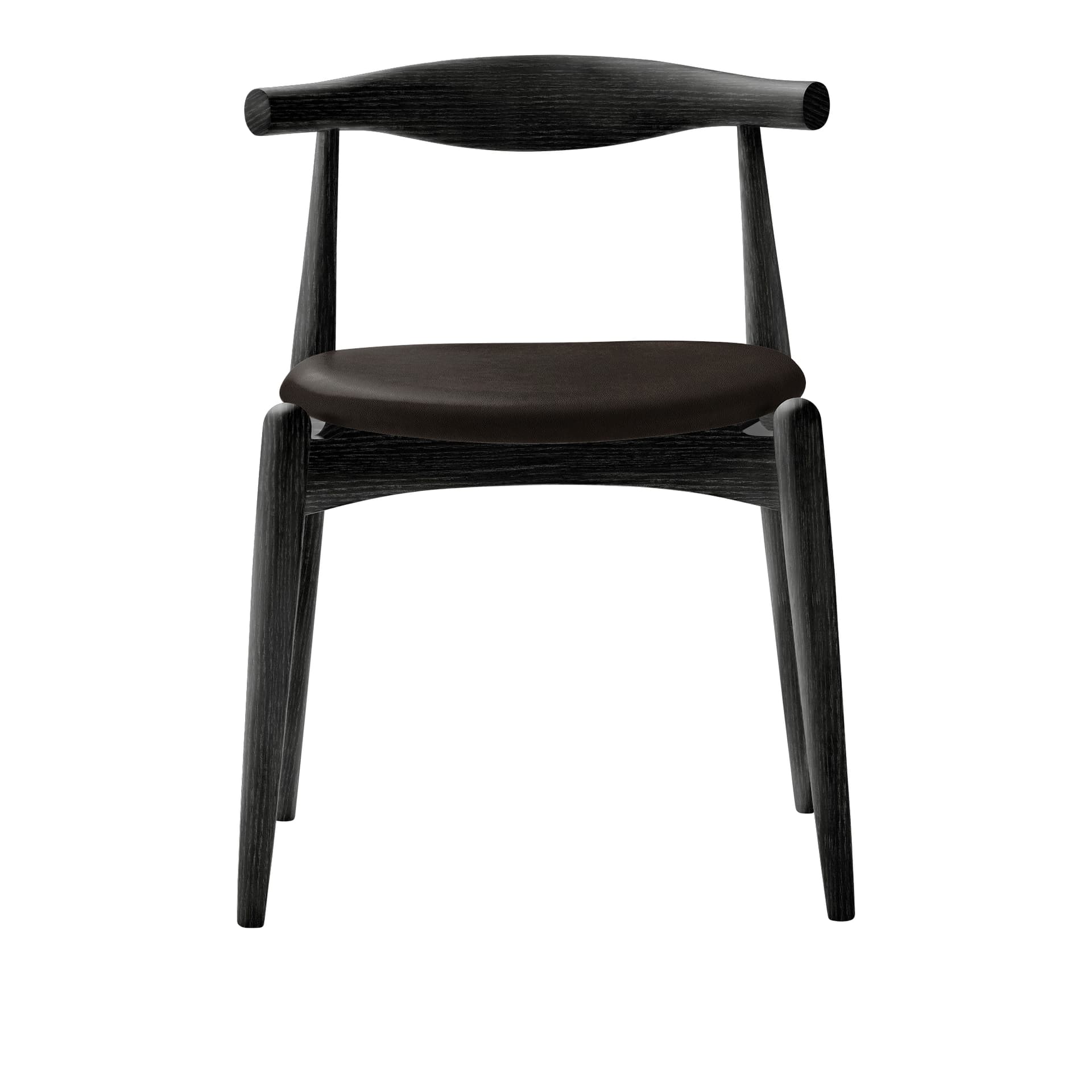 Carl Hansen - CH20, Svartlackad Ek, Lädergrupp B Thor - 377 - Spisestoler - Hans J. Wegner - Svart - Tre