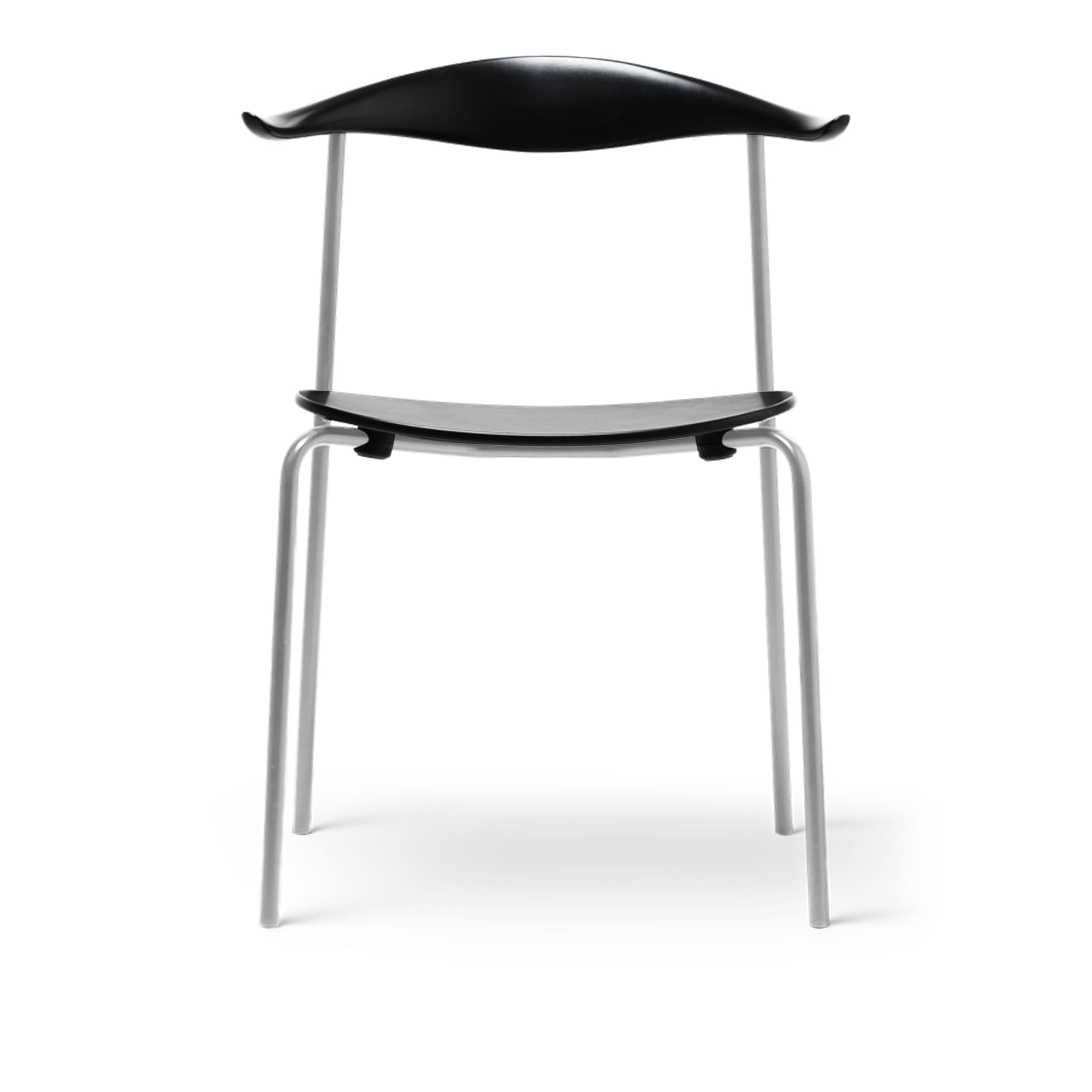 Carl Hansen - CH88T, Svartlackad Ek, Rostfritt stål - Spisestoler - Hans J. Wegner - Svart - Tre