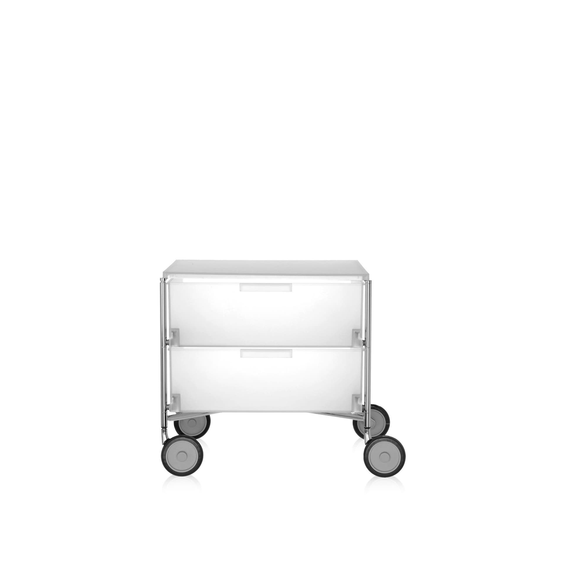 Kartell - Mobil 2 Drawers with Wheels Ice - Skuffeseksjoner - Atonio Citterio,Oliver Löw - Hvit - Metall/Plast