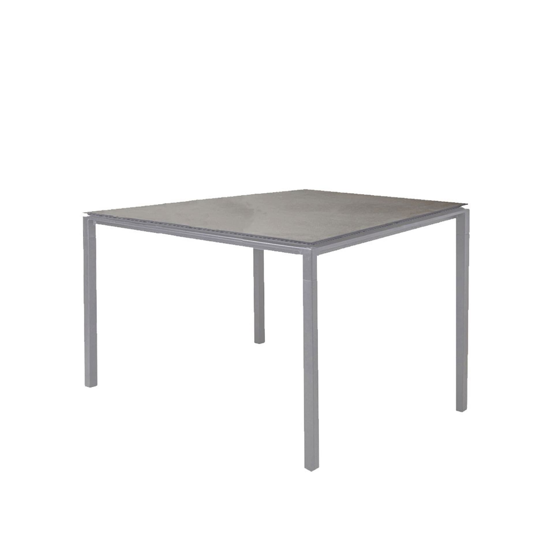 Cane-Line - Pure 100x100 cm Light Grey/Concrete Grey - Utendørs spisebord - Grå - Naturlig materiale/Metall