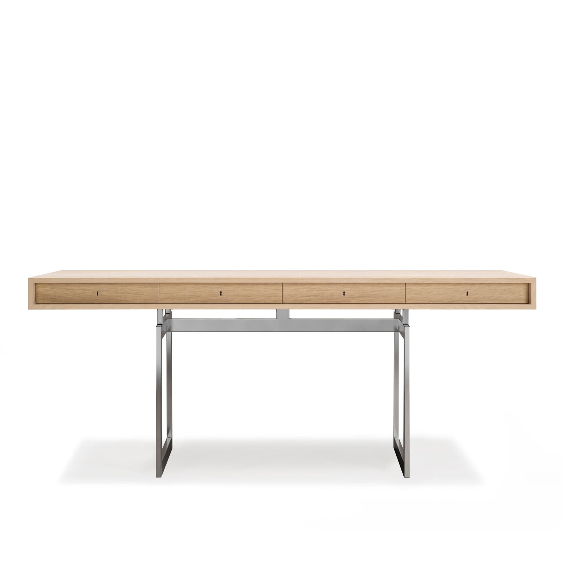 Karakter - Office Desk, Oak Top, Stainless Steel Frame - Skrivebord - Bodil Kjær - Tre farget