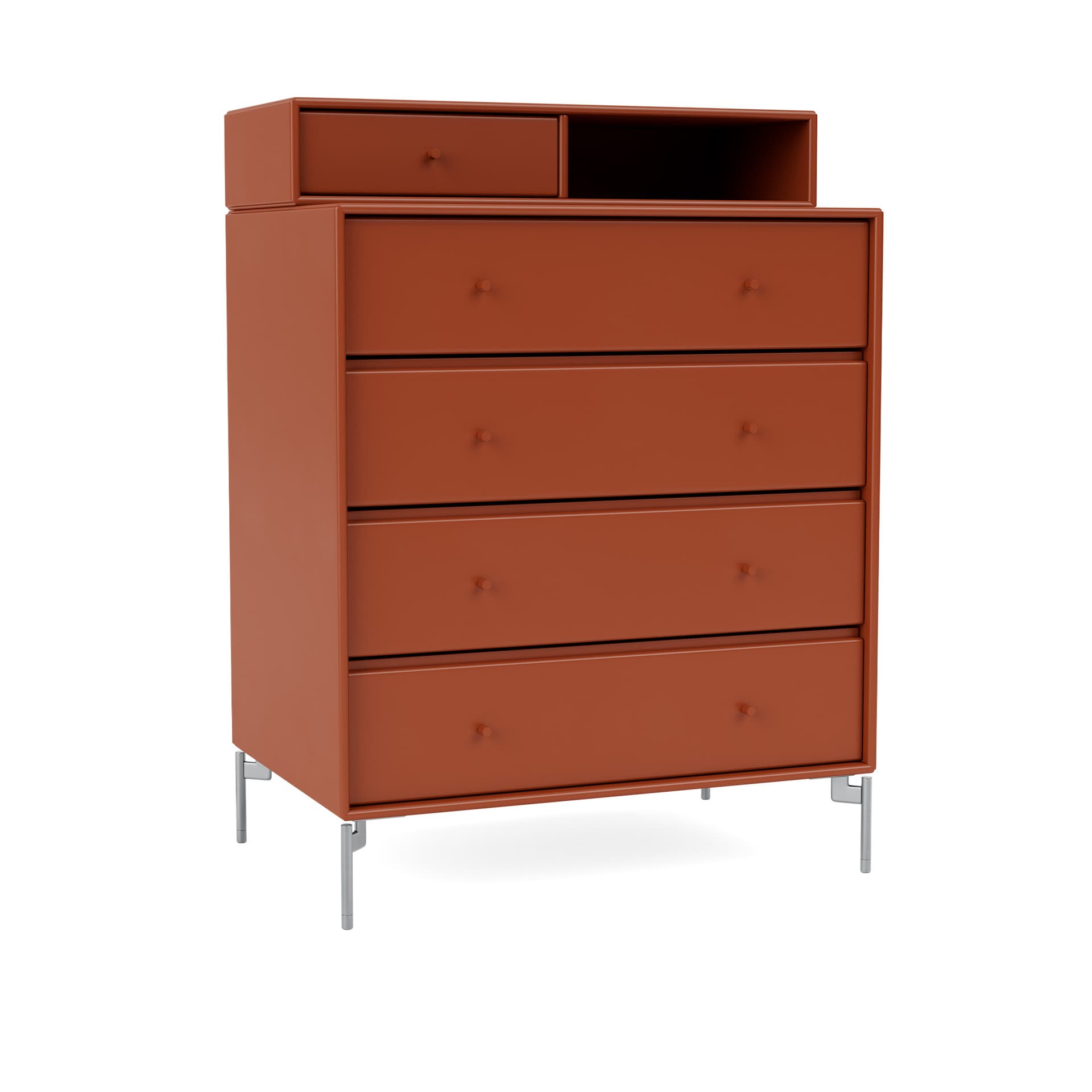 Montana - Keep Chest Of Drawers 162-Hokkaido Matt Chrome - Skjenker - Peter J. Lassen - Rød - Tre
