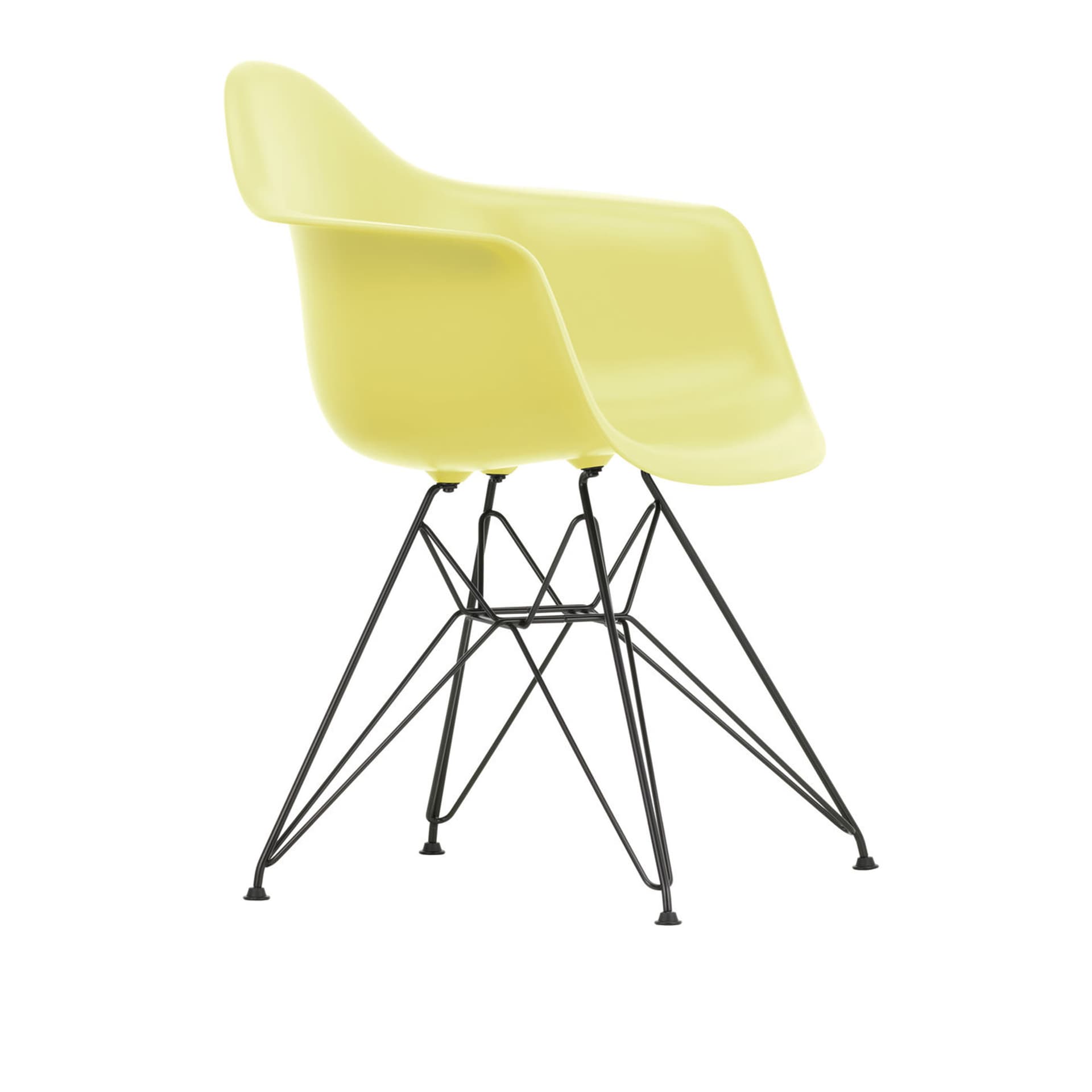 Vitra - Eames RE Plastic Armchair DAR 92 Citron Basic Dark Base - Spisestoler - Charles & Ray Eames - Gul - Metall/Plast