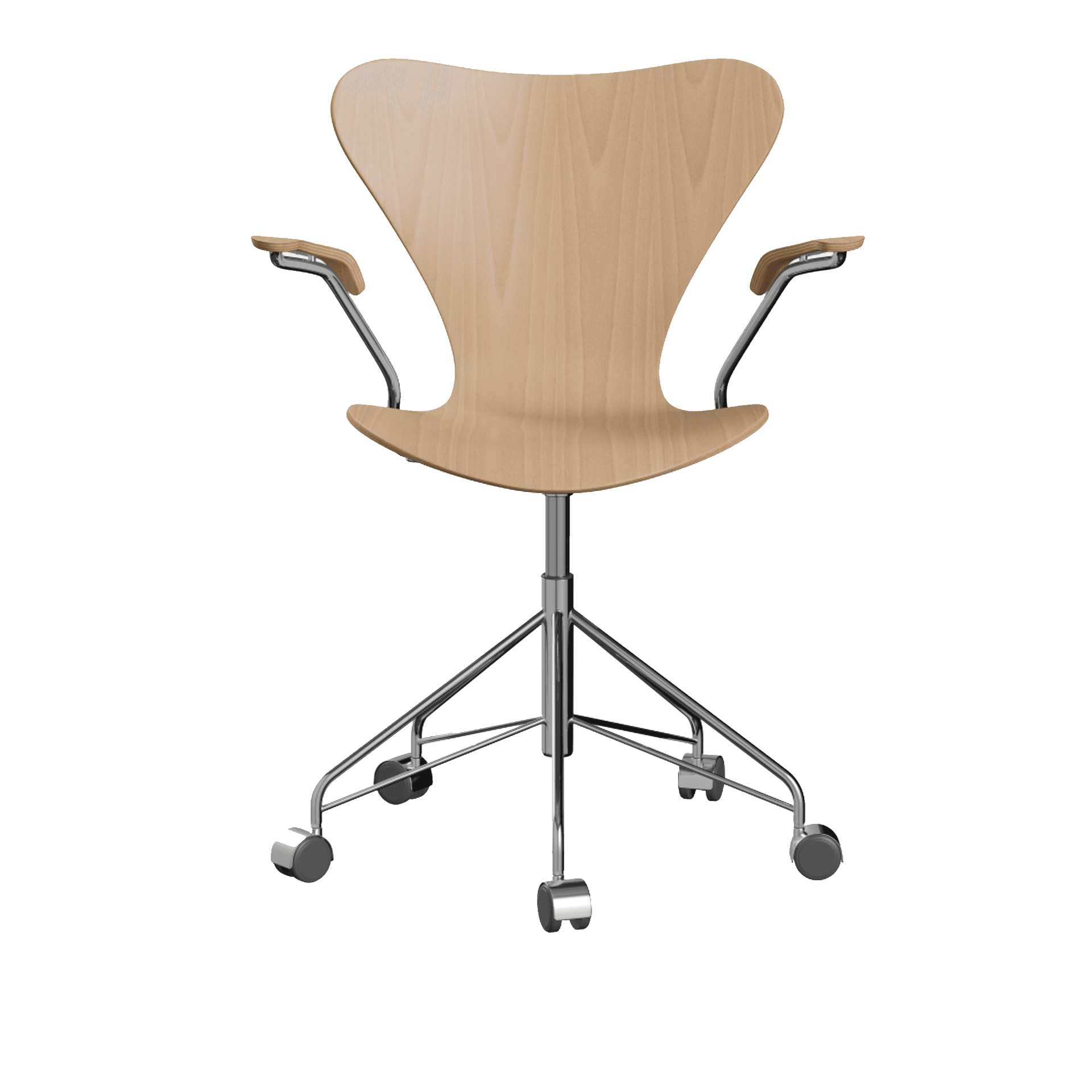 Fritz Hansen - 3217 Sjuan, Bokfanér - Kontorstoler - Arne Jacobsen - Tre farget