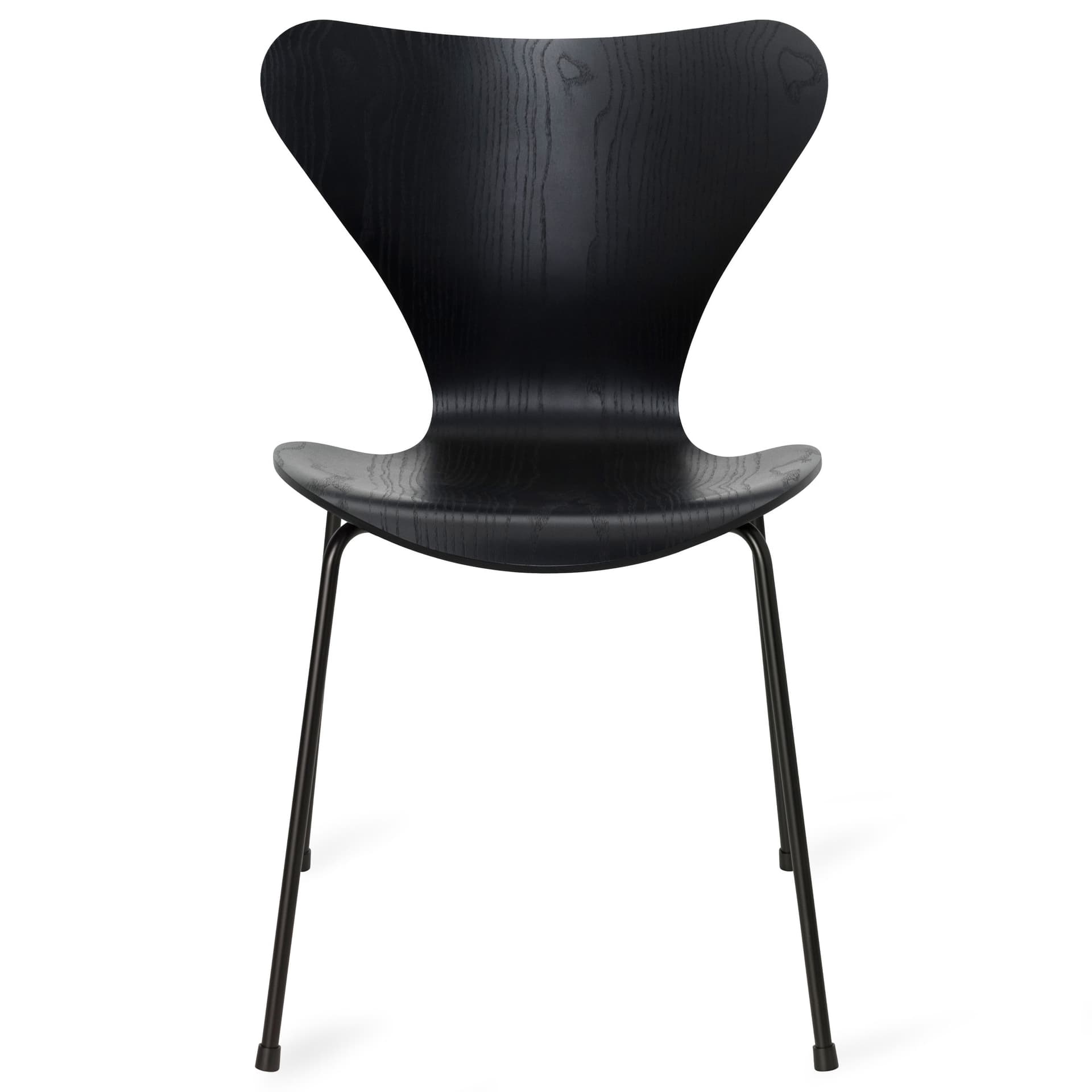 Fritz Hansen - Series 7 stol 3107 farget askfiner stålram svart svart - Spisestoler - Arne Jacobsen - Svart - Tre