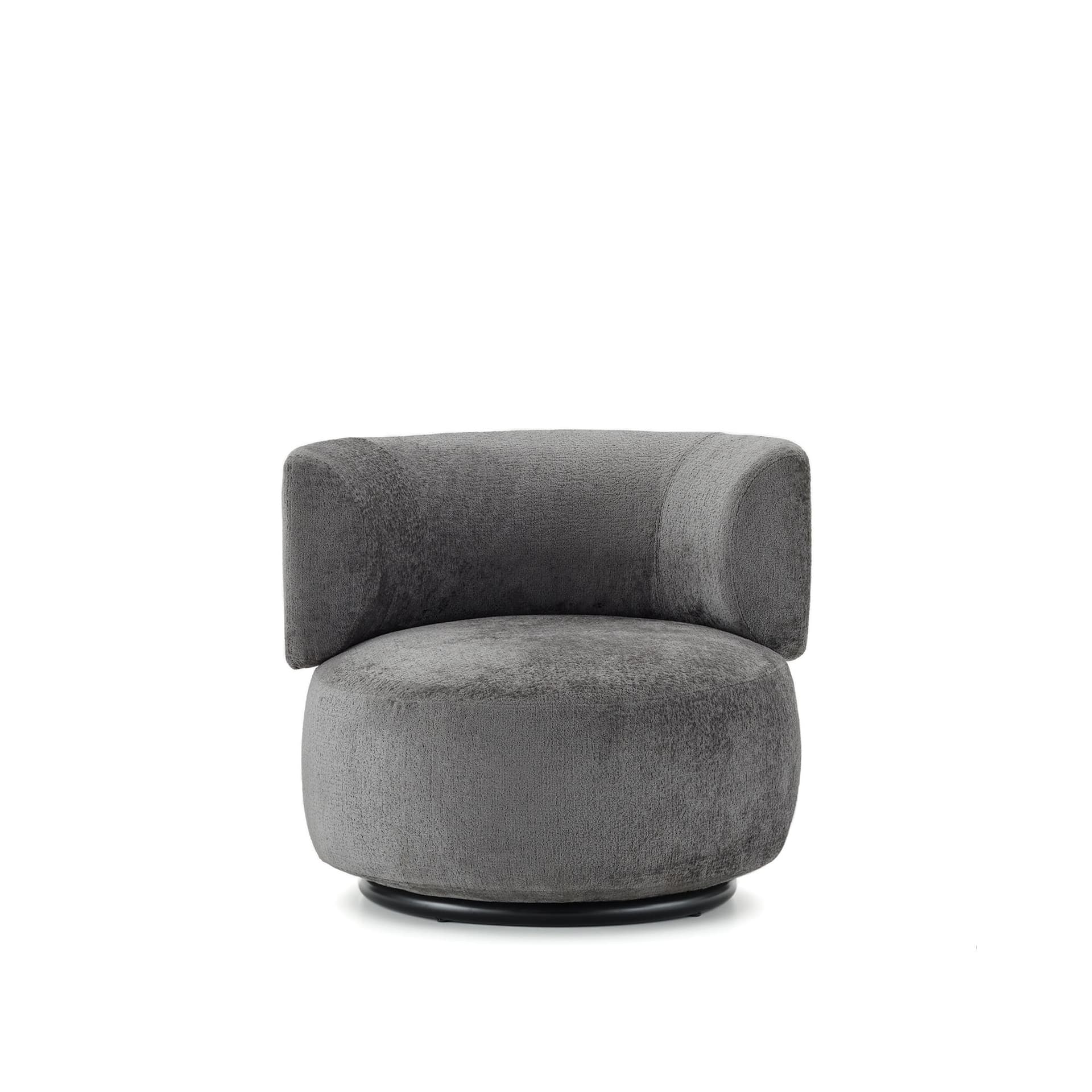Kartell - K-Waiting Armchair Chenille Gray - Lenestoler - Rodolfo Dordoni - Grå - Metall/Tekstilmateriale/Plast