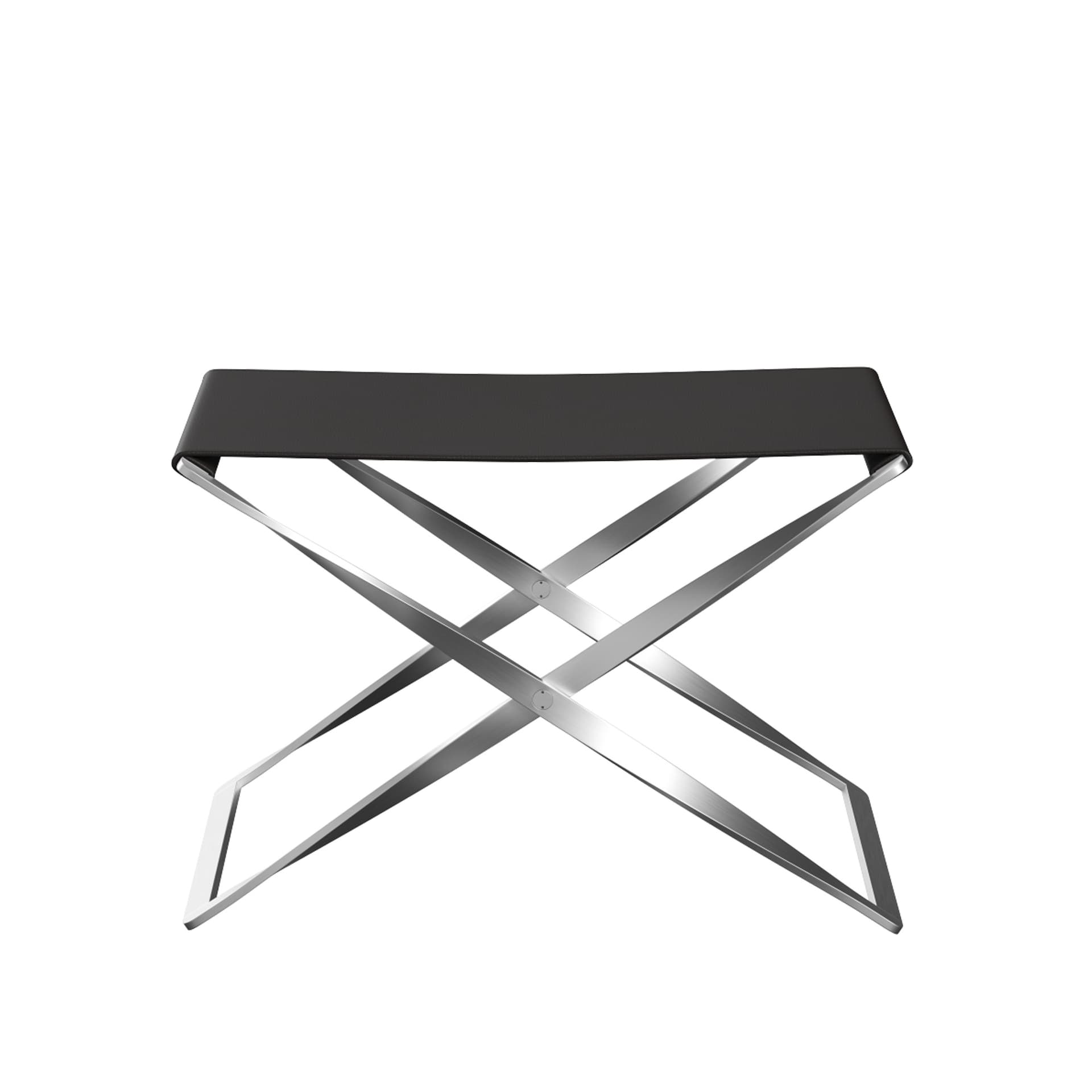 Fritz Hansen - PK91, Läder, Aura Black Brown - Skamler & Taburetter - Poul Kjærholm - Brun - Metall