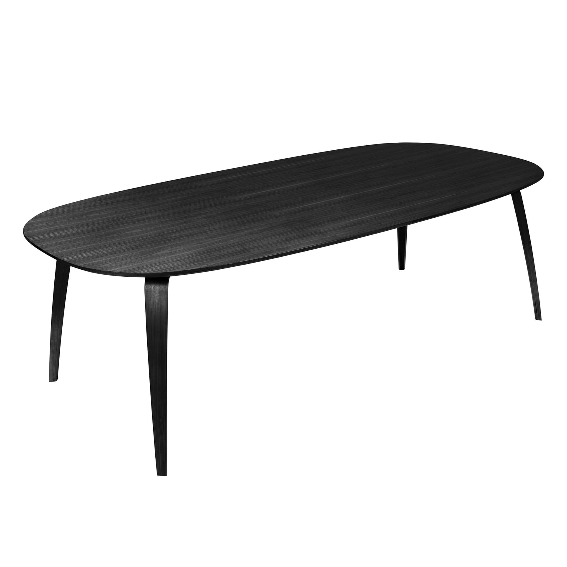 Gubi - GUBI Matbord, Skiva: Svartbetsad Ask, Elliptiskt - Spisebord - Tre farget - Tre