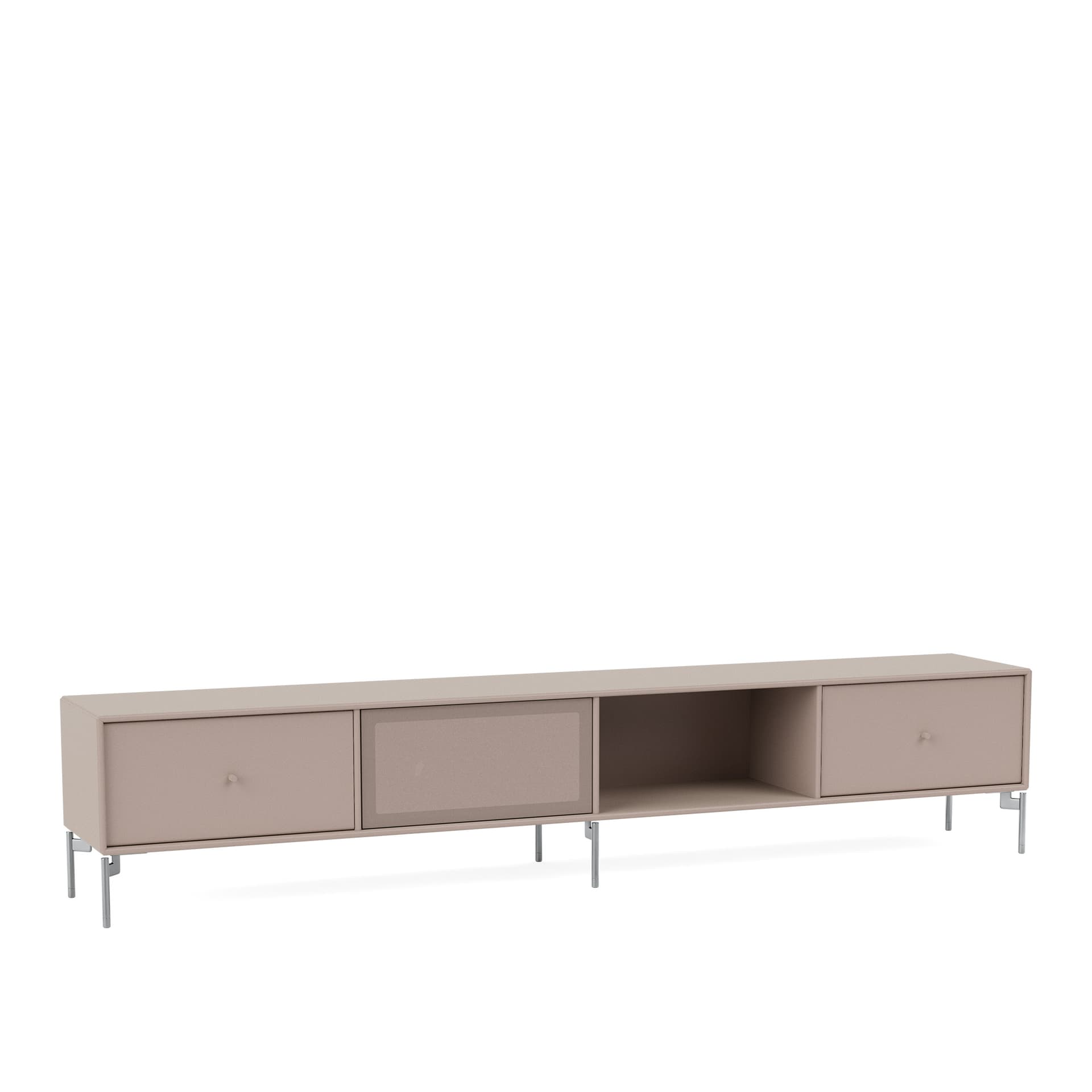 Montana - Octave Vii TV Bench 137-Mushroom Matt Chrome - TV-benker - Peter J. Lassen - Beige - Tre
