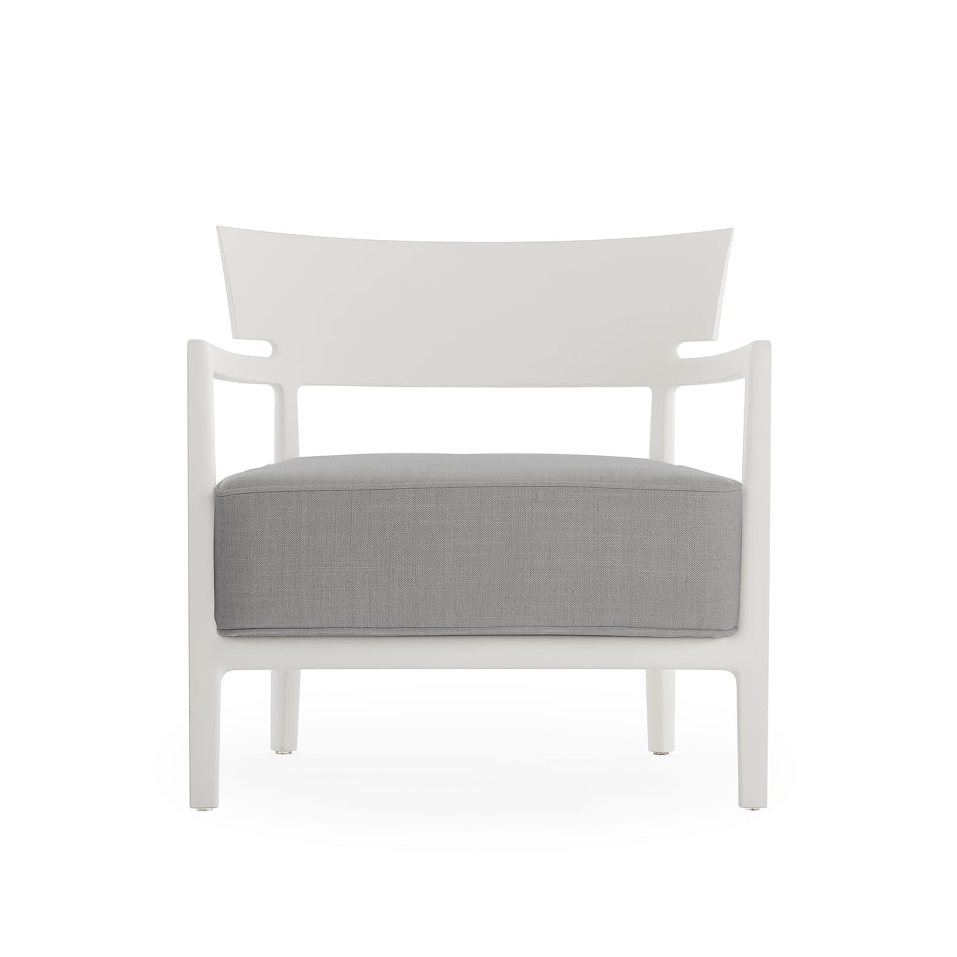 Kartell - Cara Mat Outdoor White/Grey - Utendørs lenestoler - Philippe Starck - Grå - Tekstilmateriale/Plast