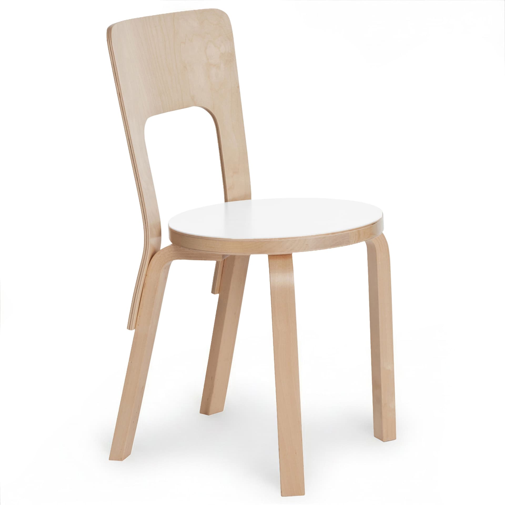 Artek - Stol 66 Vit Laminat - Spisestoler - Alvar Aalto - Hvit - Laminat/Tre
