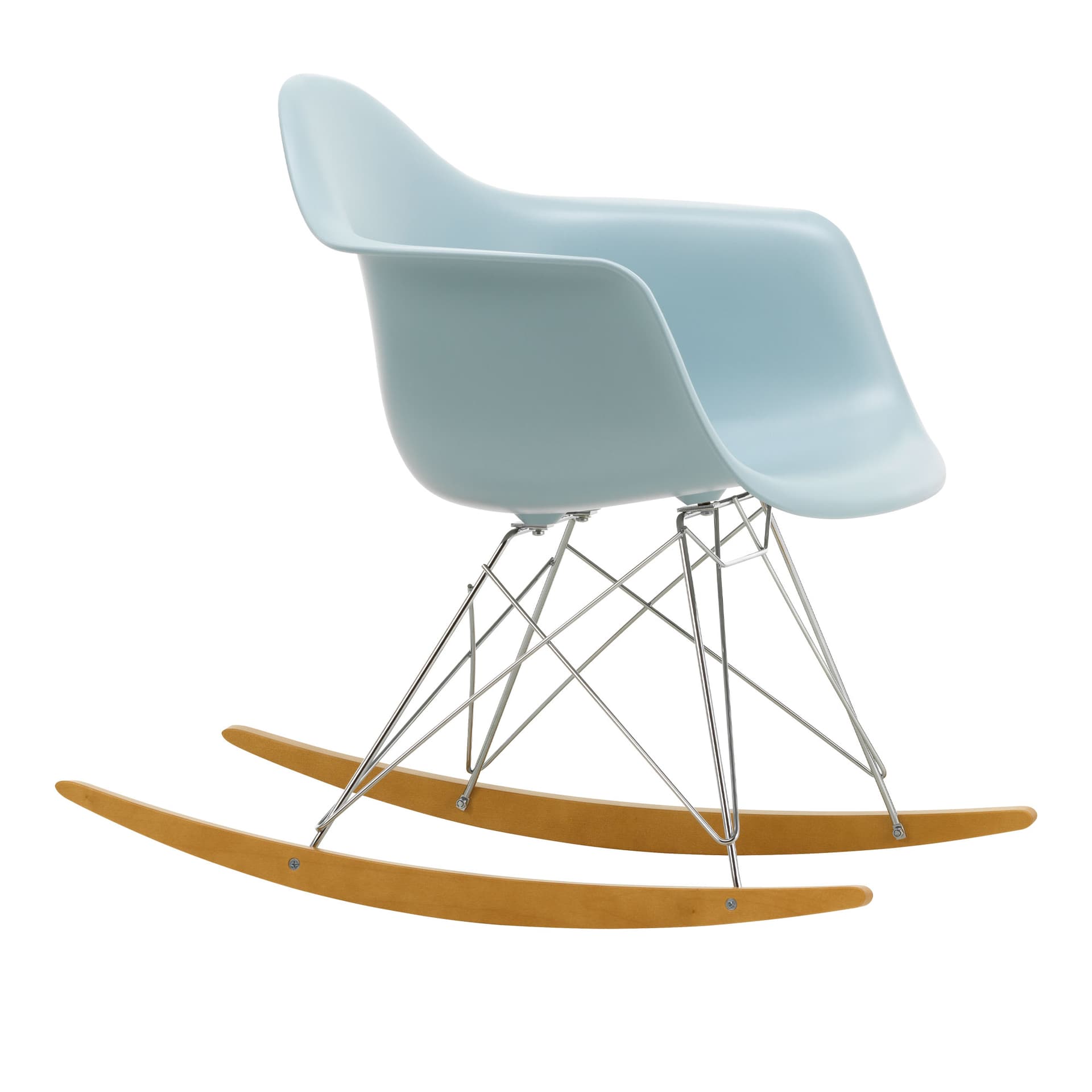 Vitra - Eames Plastic Armchair RAR - 23 Ice Grey - Chrome Base - Golden Maple - Lenestoler - Charles & Ray Eames - Grå - Metall/Tre/Plast