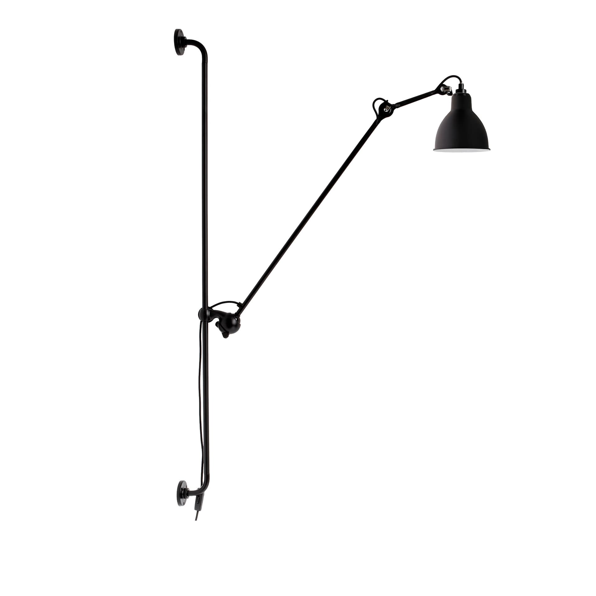 Lampe Gras - 214 Vegglampe Round svart/kobber –