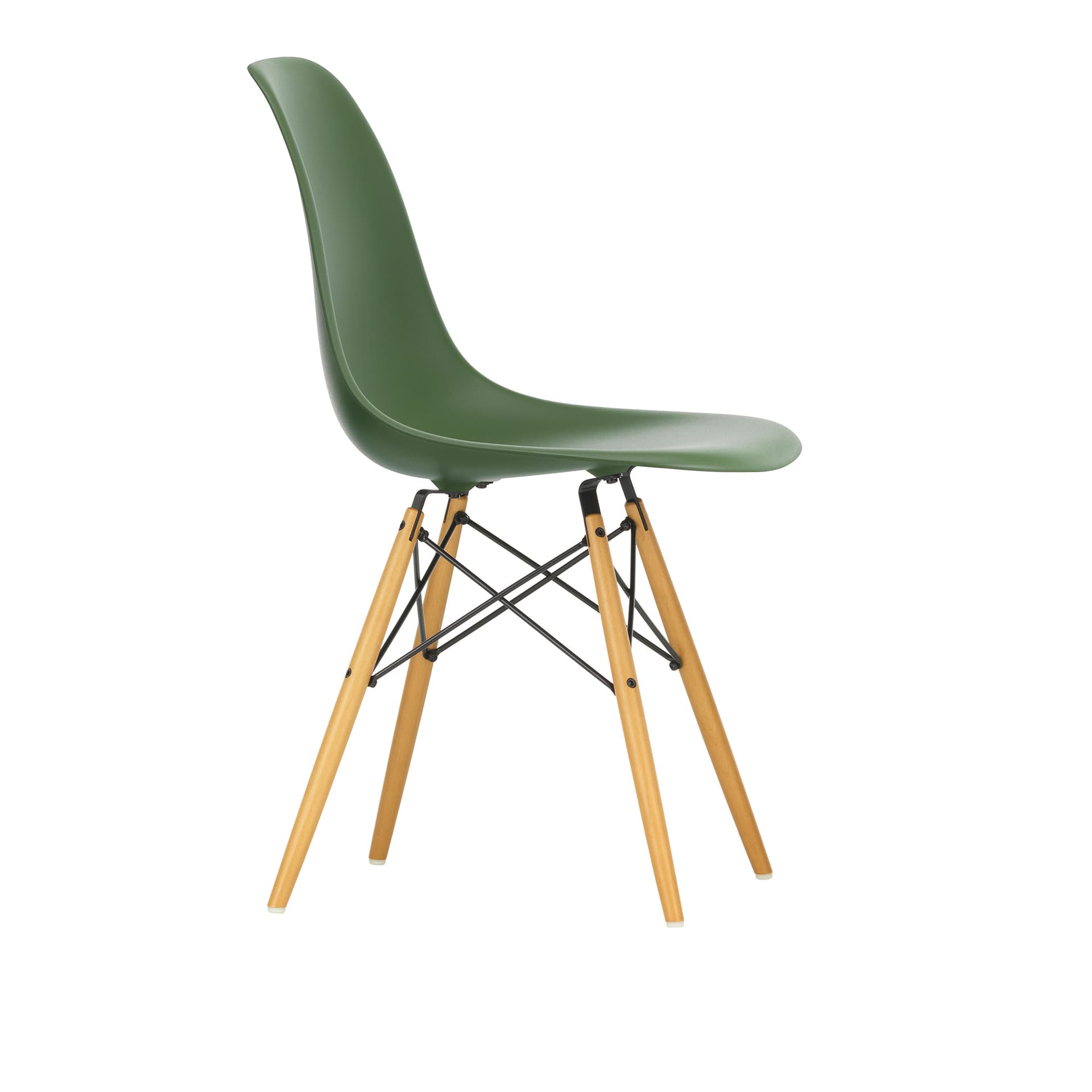 Vitra - Eames Plastic Chair DSW - 48 Forest - Golden Maple - Spisestoler - Charles & Ray Eames - Grønn - Metall/Tre/Plast