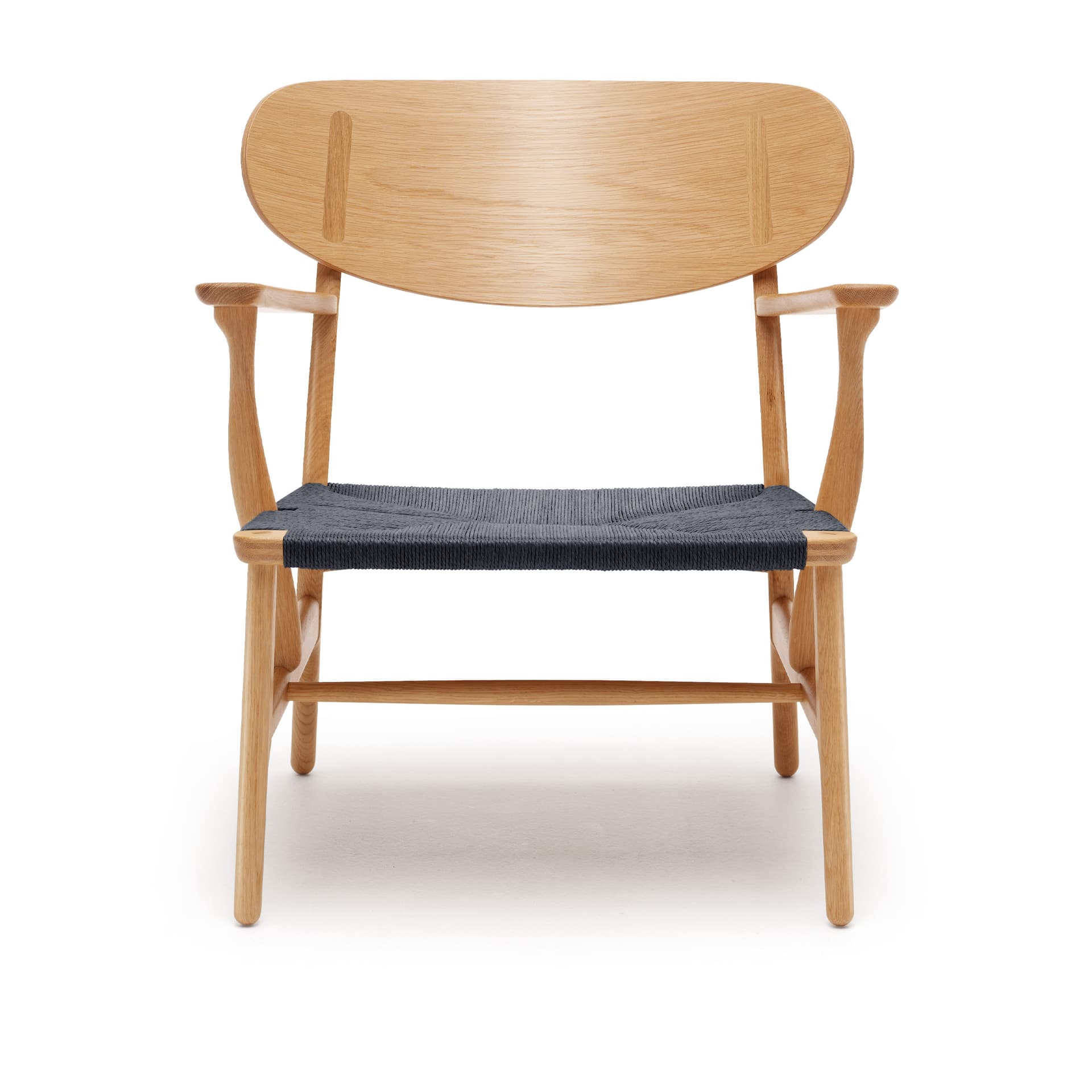 Carl Hansen - CH22, Lacquered Oak, Chord Black - Lenestoler - Hans J. Wegner - Tre farget - Plast