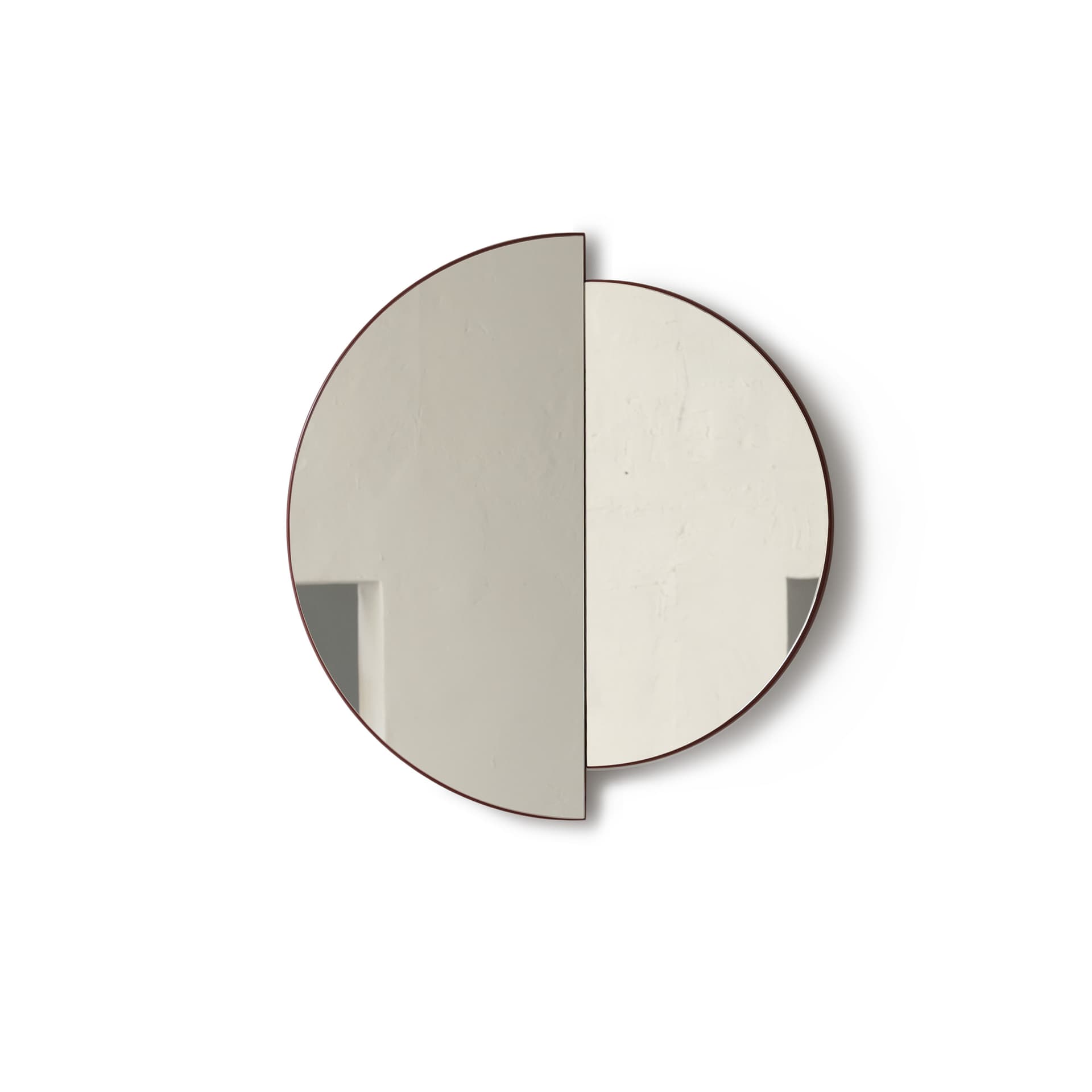Mazo - Rae Mirror Ø60 - Dark Red - Halvkroppsspeil - Jessica Vedel - Rød - Glass/Tre