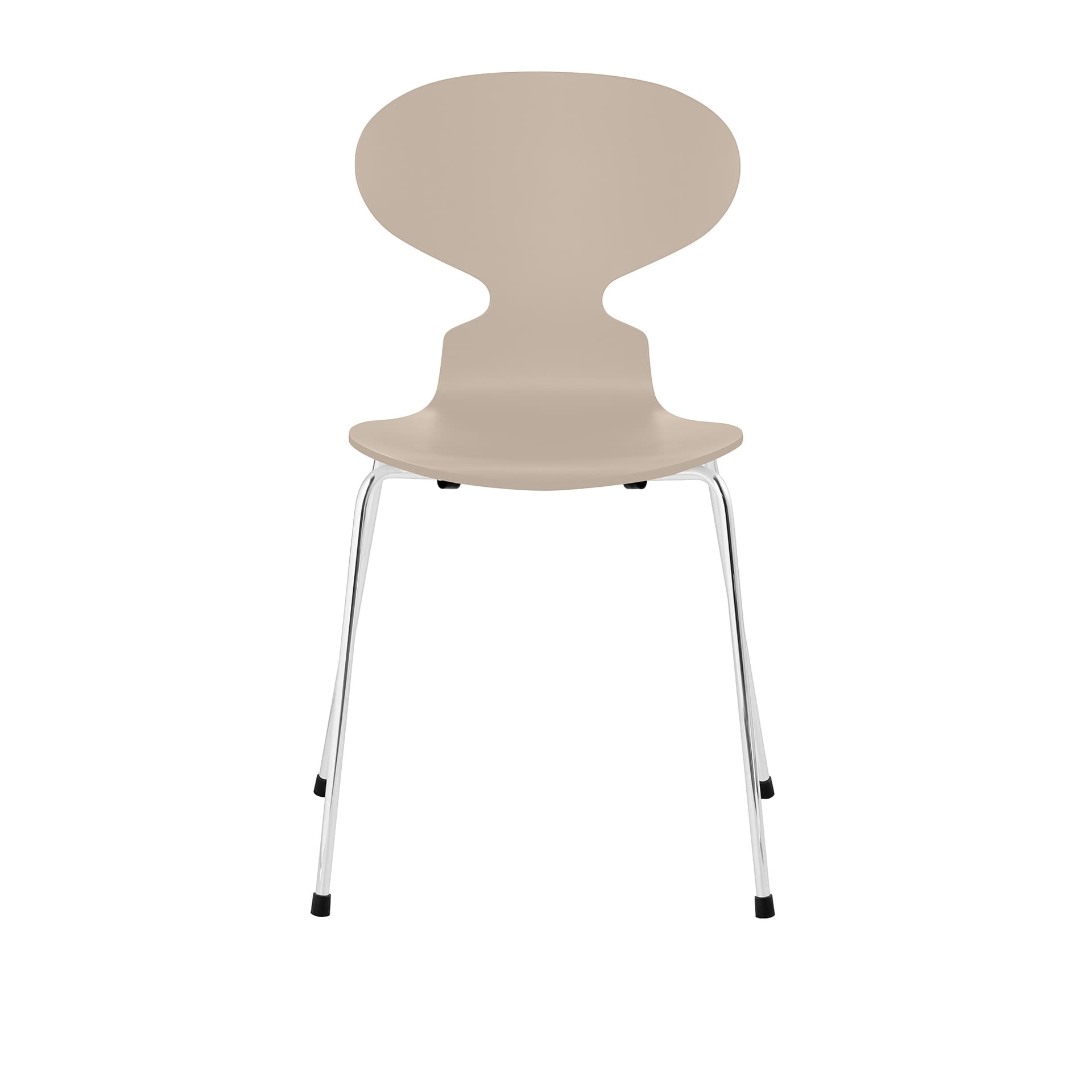 Fritz Hansen - Ant 3101 lakkert bøketrefinér stålstativ krom light beige - Spisestoler - Arne Jacobsen - Beige - Metall/Tre