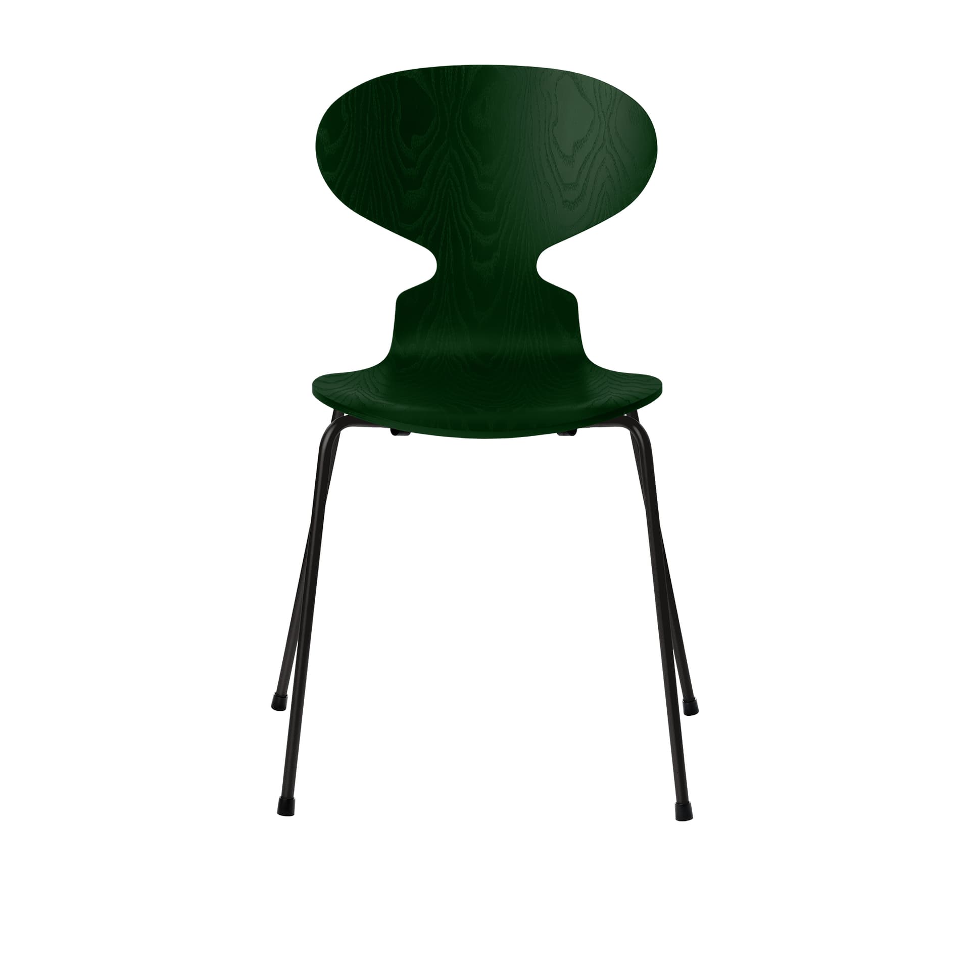 Fritz Hansen - Ant 3101 farget asketrefinér stålstativ svart evergreen - Spisestoler - Arne Jacobsen - Grønn - Metall/Tre