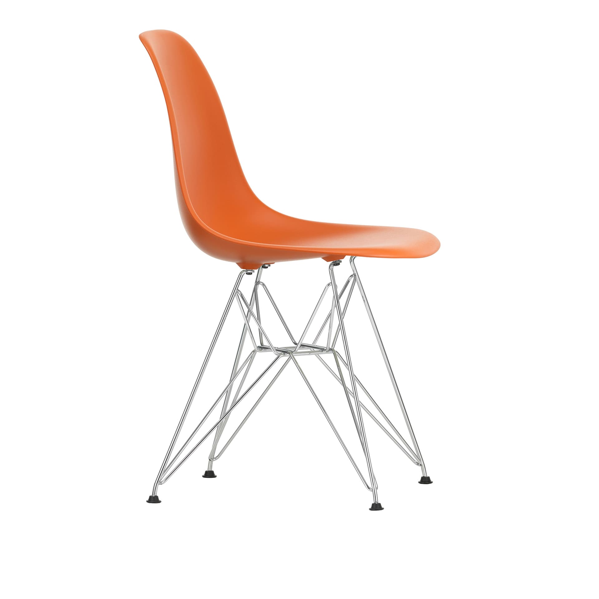 Vitra - Eames Plastic Chair DSR - 43 Rusty Orange - Chrome Base - Spisestoler - Charles & Ray Eames - Oransje - Metall/Plast