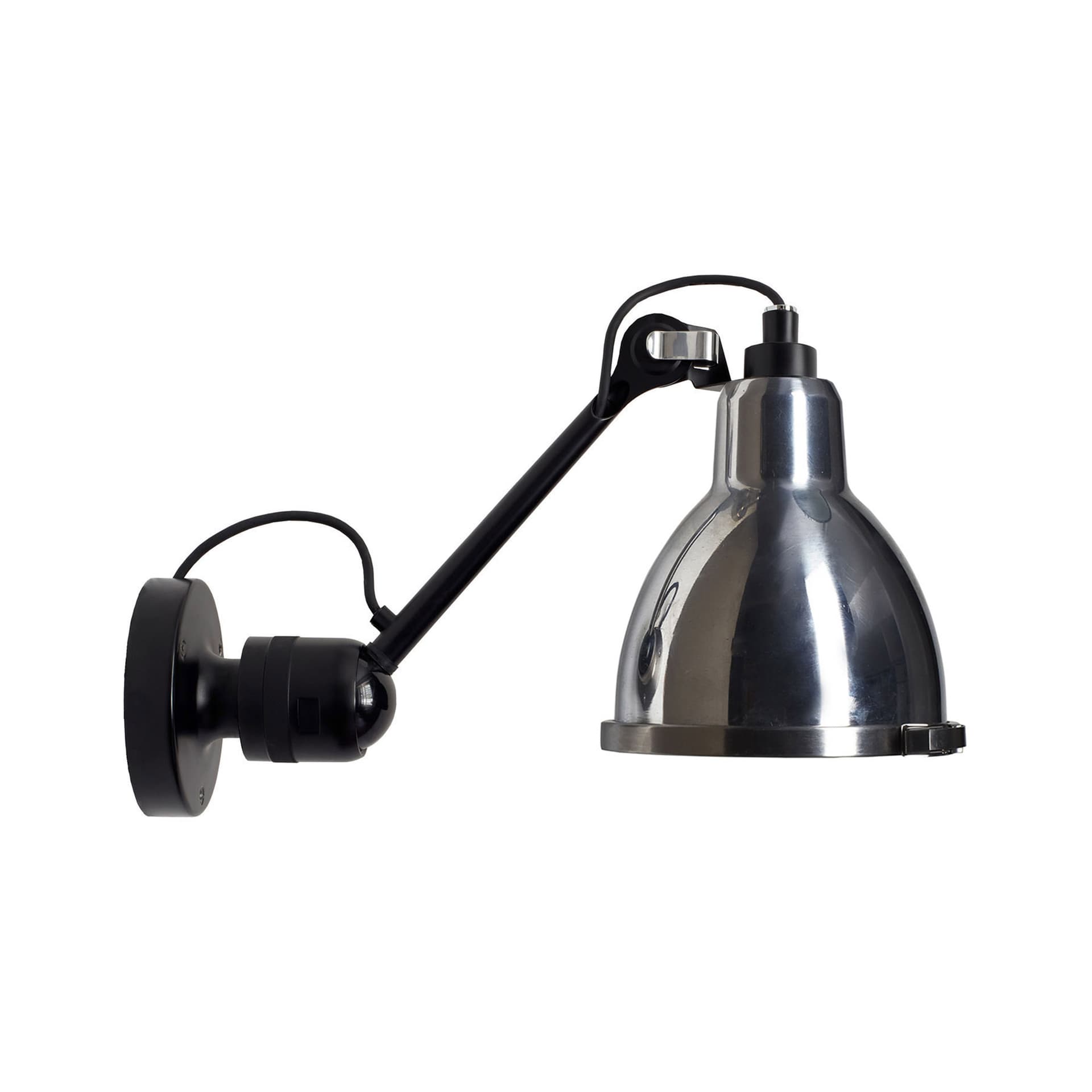 DCWéditions - Lampe Gras No 304 XL Outdoor Seaside Round Black/Bare - Utendørs vegglamper - Bernard-Albin Gras - Sølv - Glass/Metall/Syntetisk materiale