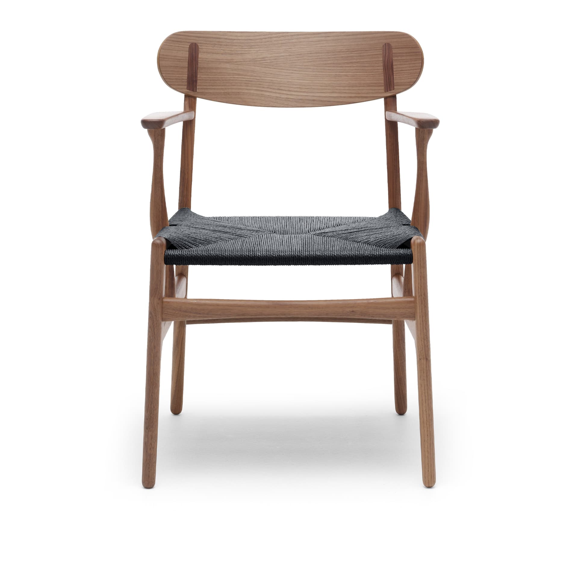 Carl Hansen - CH26, Oljad Valnöt, Svartflätat papperssnöre - Spisestoler - Hans J. Wegner - Tre farget - Tre