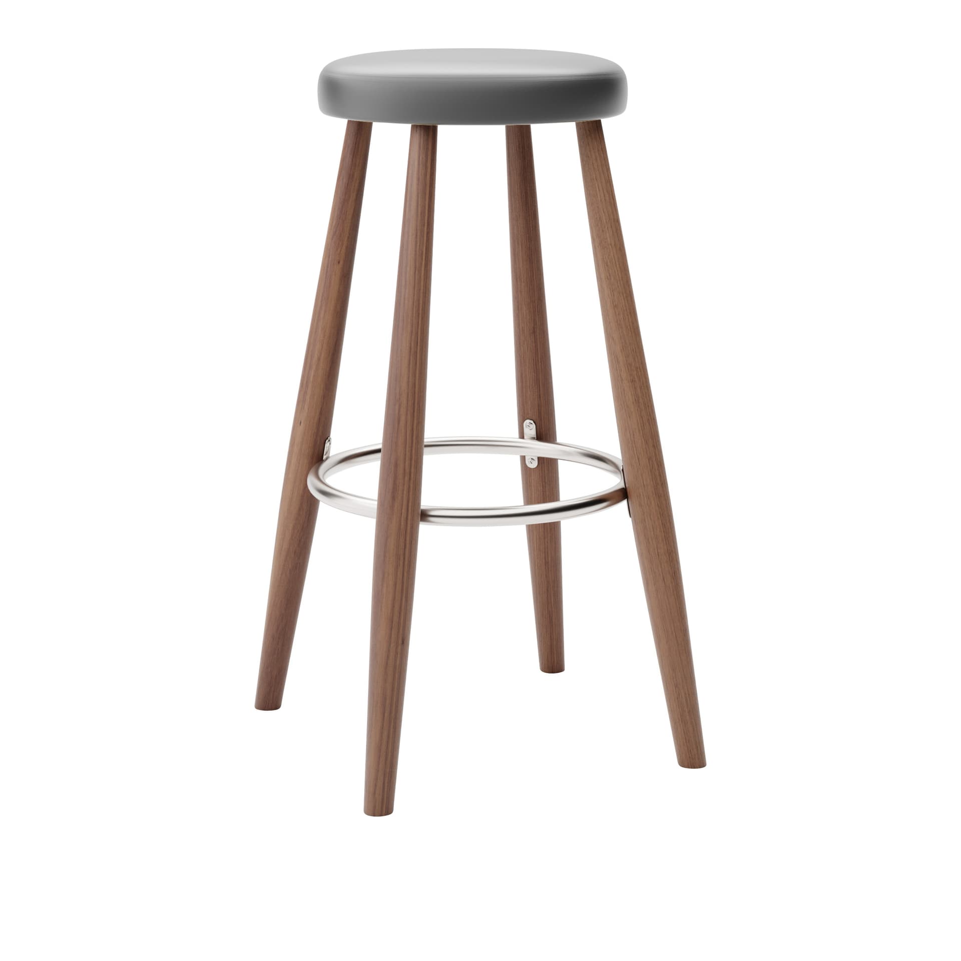 Carl Hansen - CH56 High Stool, Oljad Valnöt, Lädergrupp B Thor - 359 - Barstoler & barkrakker - Hans J. Wegner - Tre farget - Lær/Metall/Tre
