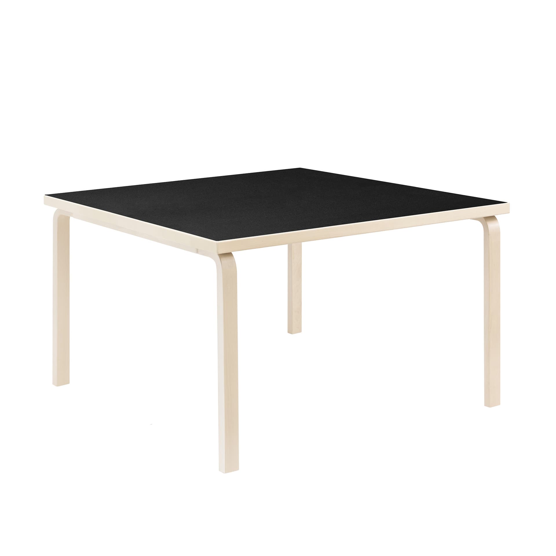 Artek - Aalto bord kvadratiskt 84 svart linoleum - Spisebord - Alvar Aalto - Svart - Tre