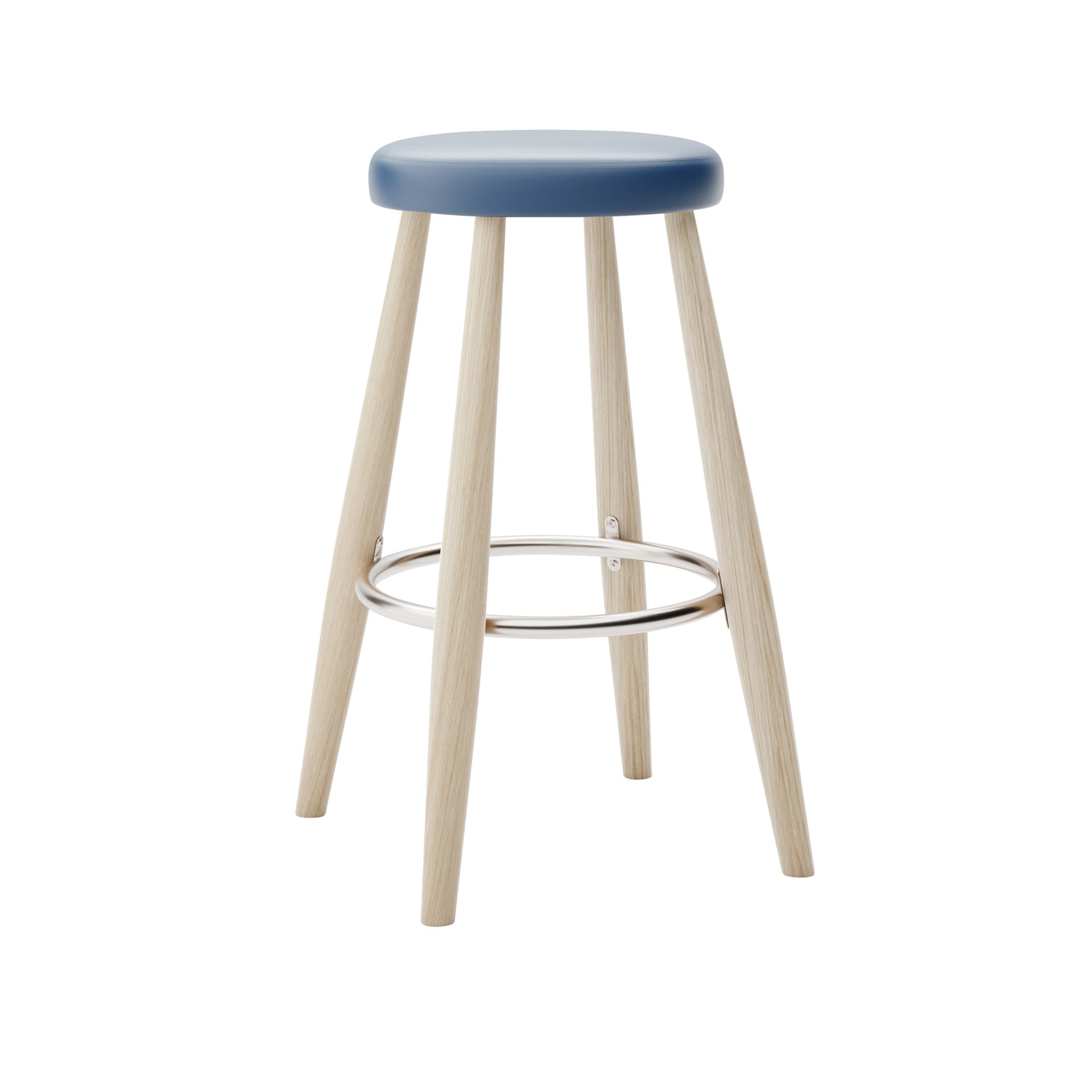 Carl Hansen - CH58 Low Stool, Tvålad Ek, Lädergrupp A Loke - 7310 - Barstoler & barkrakker - Hans J. Wegner - Tre farget - Lær/Metall/Tre
