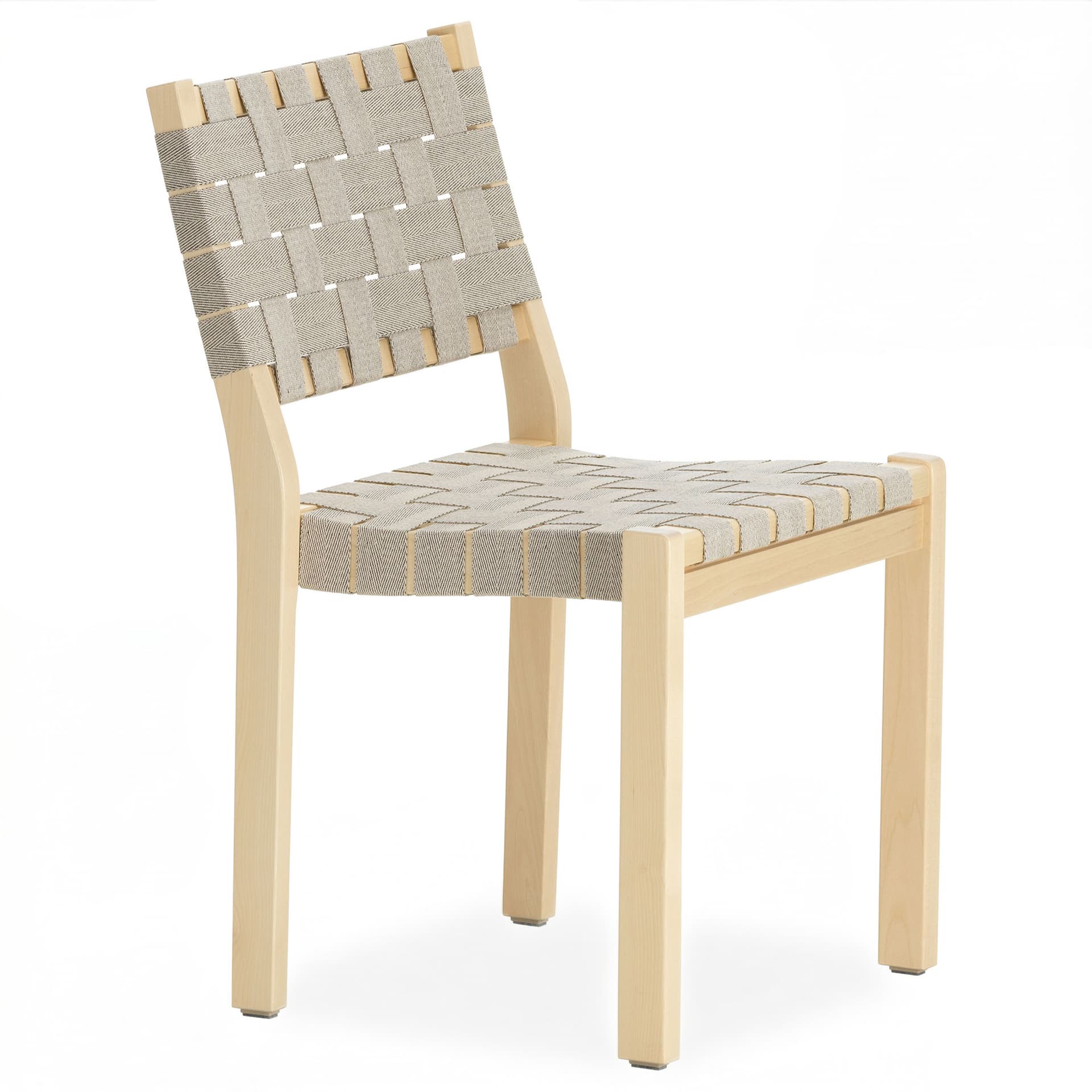 Artek - Chair 611 Björk/Natural Black - Spisestoler - Alvar Aalto - Beige - Naturlig materiale/Tre