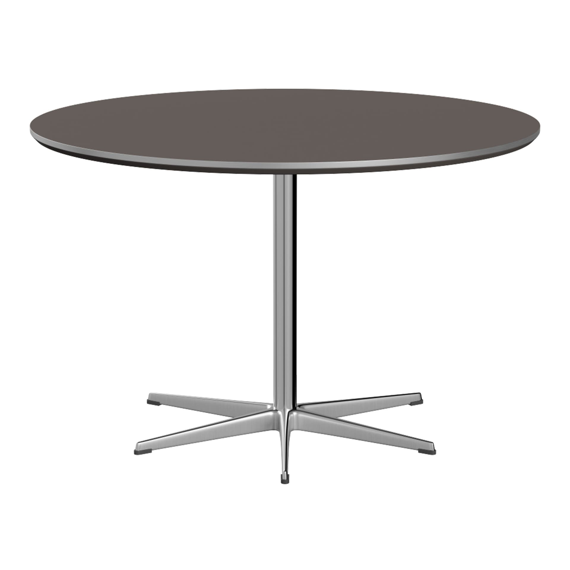Fritz Hansen - A825 Cirkulär, Ø120 cm, Laminat Grå, 6-grenad stjärnfot - Spisebord - Arne Jacobsen,Piet Hein - Grå - Laminat/Metall