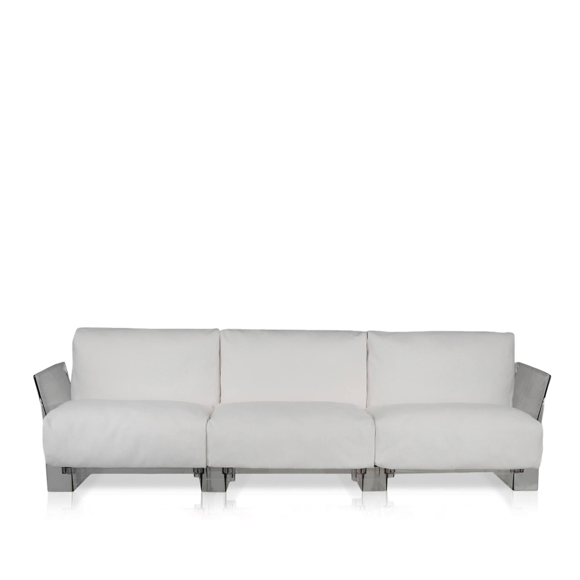 Kartell - Pop Outdoor 3-seater 7043, Ikon White - Utendørs sofaer - Piero Lissoni - Tekstilmateriale/Skum/Plast