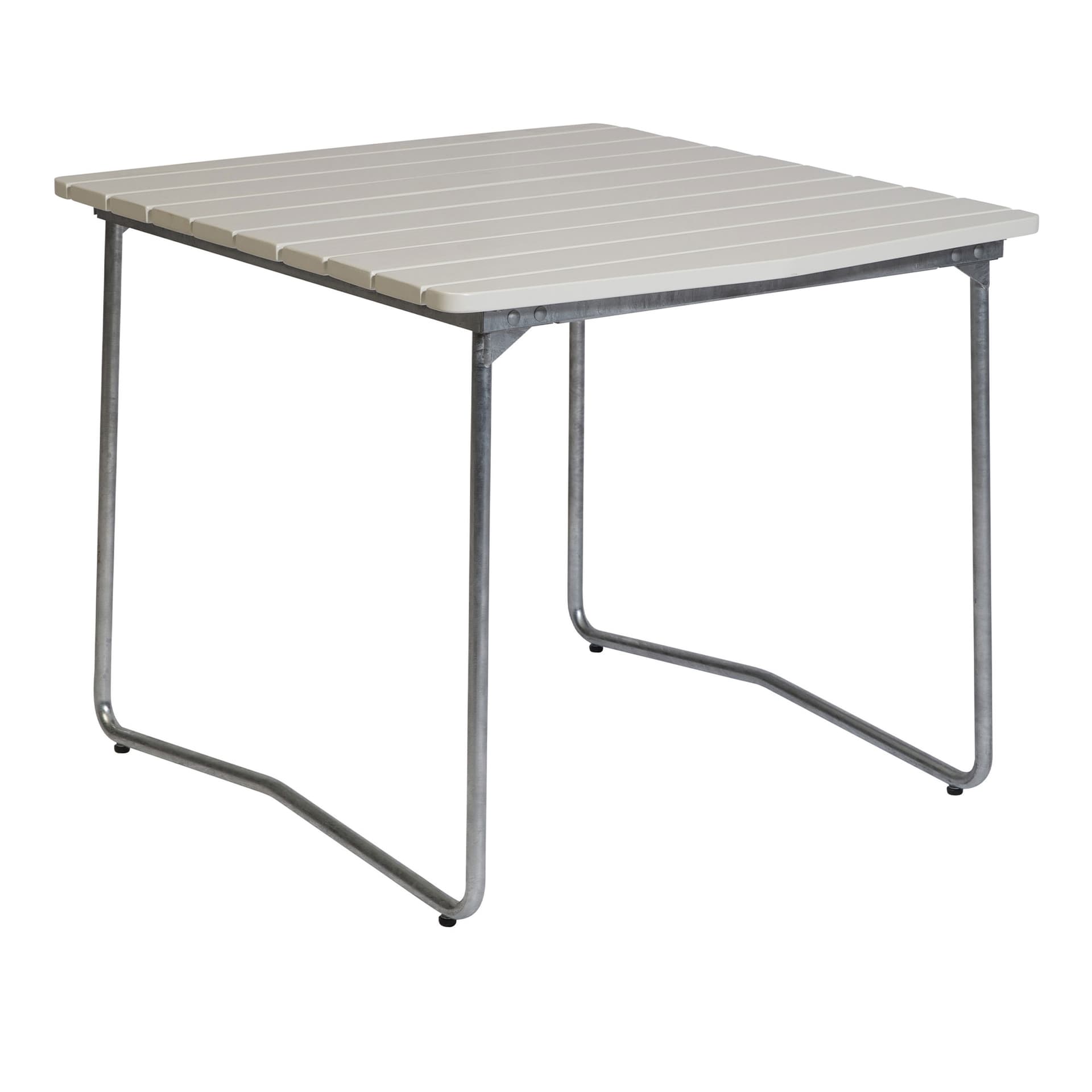 Grythyttan Stålmöbler - Bord B31 84cm varmforsinket stativ hvitlakkert eik - Utendørs spisebord - Hvit - Metall/Tre