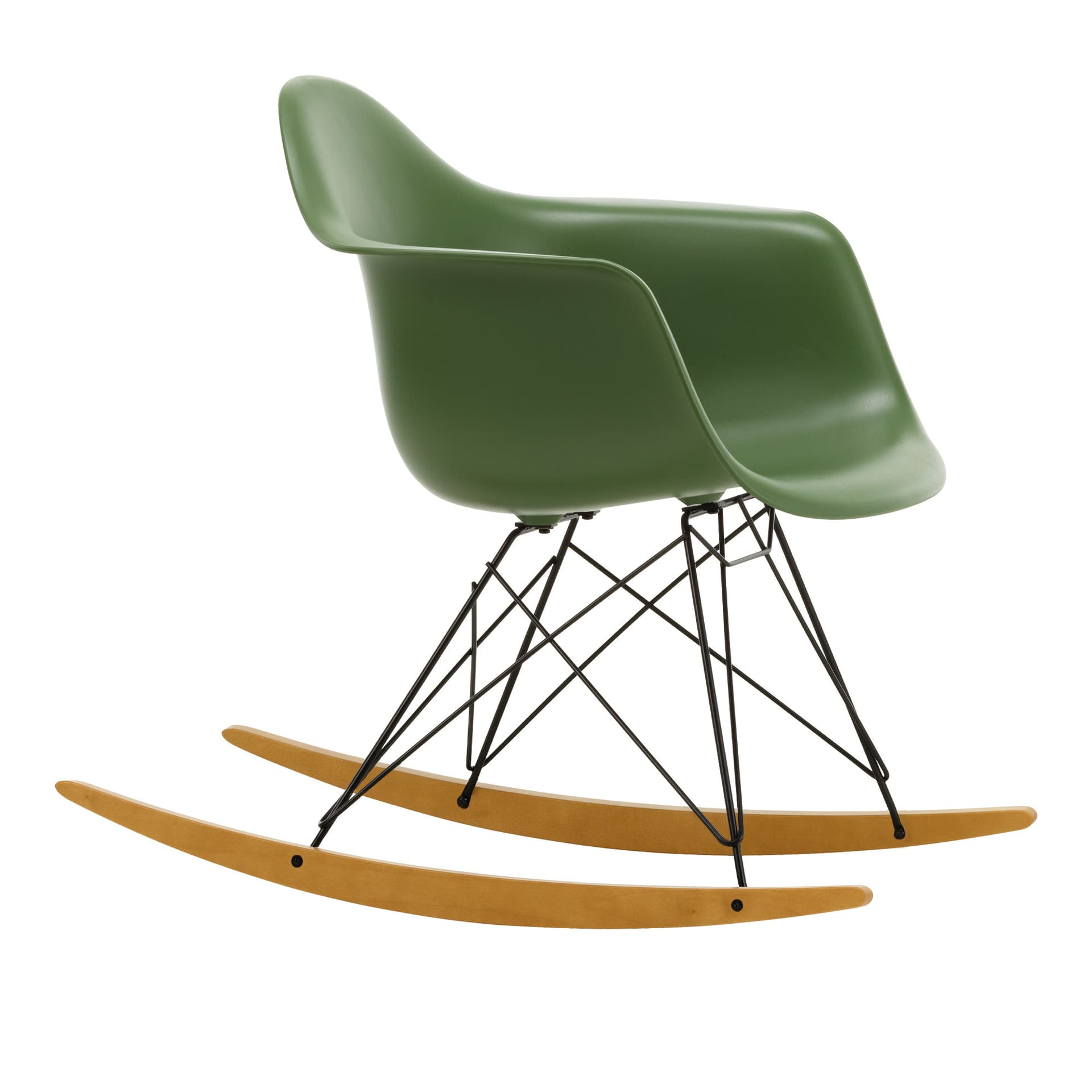 Vitra - Eames Plastic Armchair RAR - 48 Forest - Basic Dark Base - Golden Maple - Lenestoler - Charles & Ray Eames - Grønn - Metall/Tre/Plast